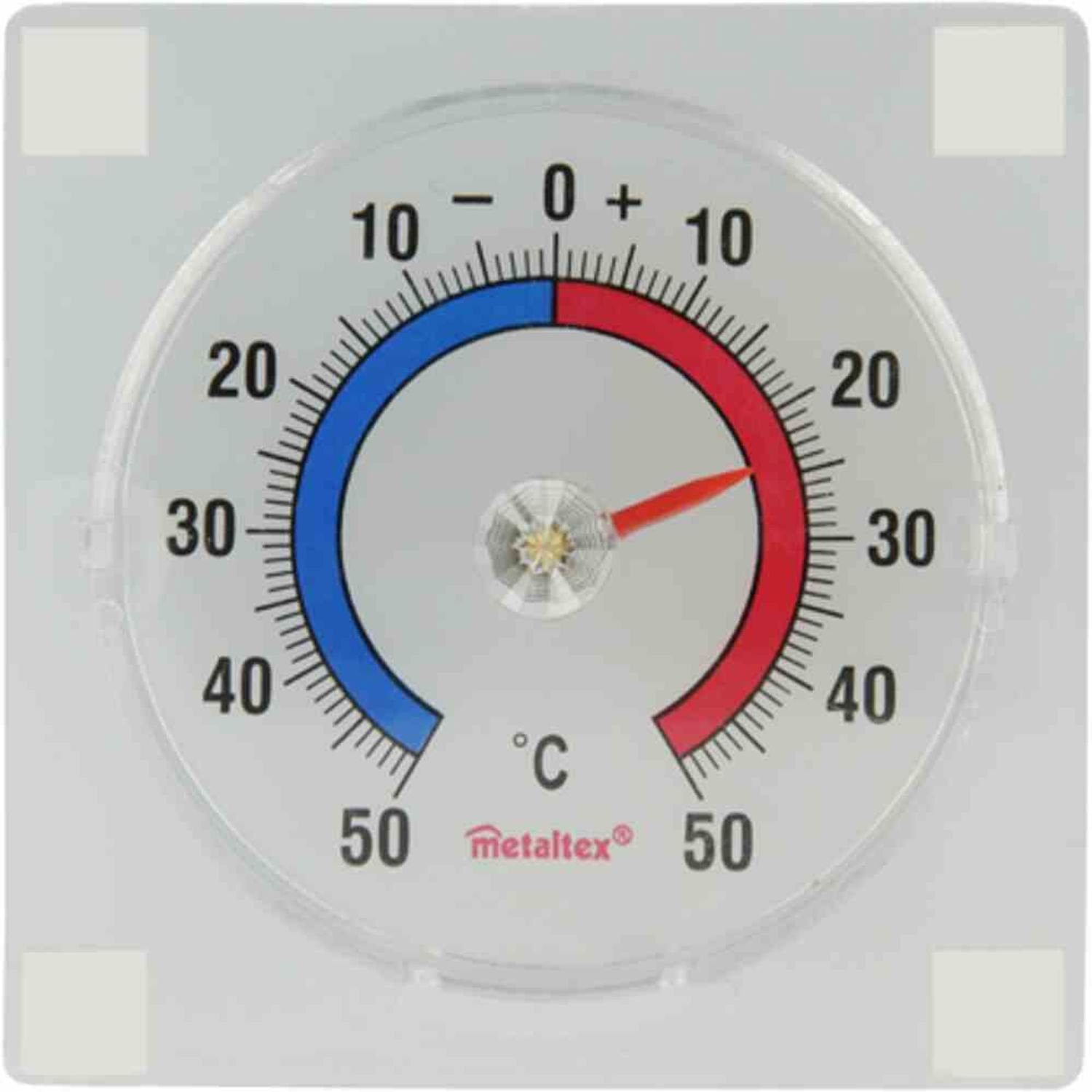 Raumthermometer Fensterthermometer quadratisch aus Kunststoff, zum Kleben