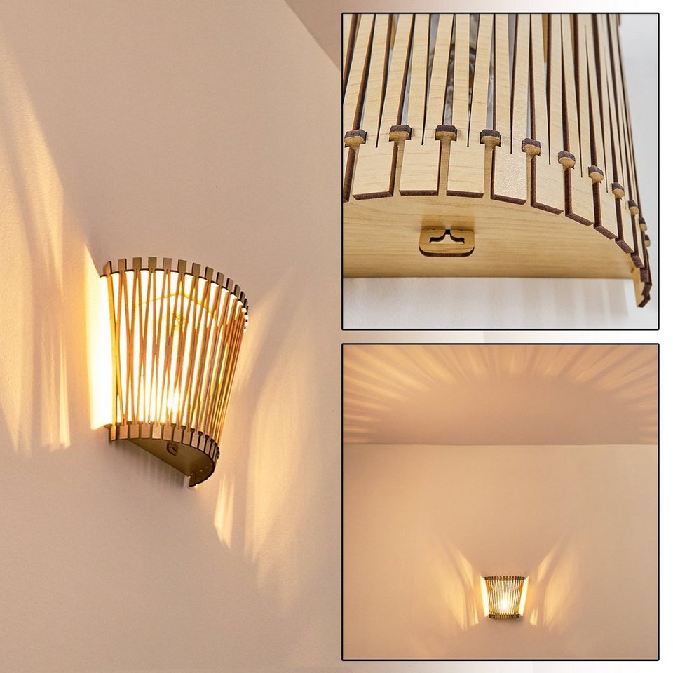 Vintage Wand Lampen Schalter Flur Wohn Schlaf Zimmer Beleuchtung weiß/Holzoptik