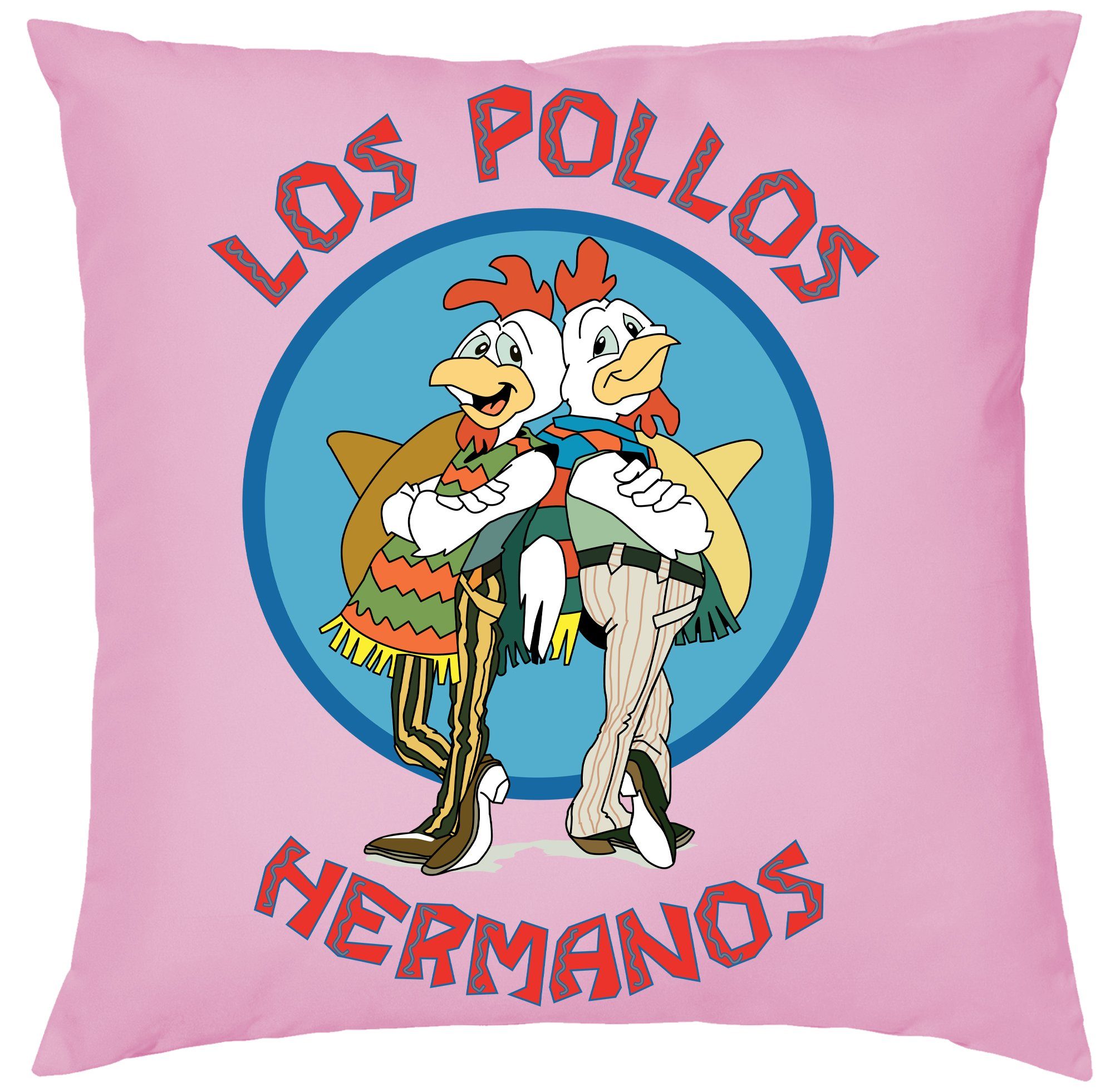 Blondie & Brownie Dekokissen Hermanos Los Pollos Better Braking Chicken Kissen mit Füllung Rosa