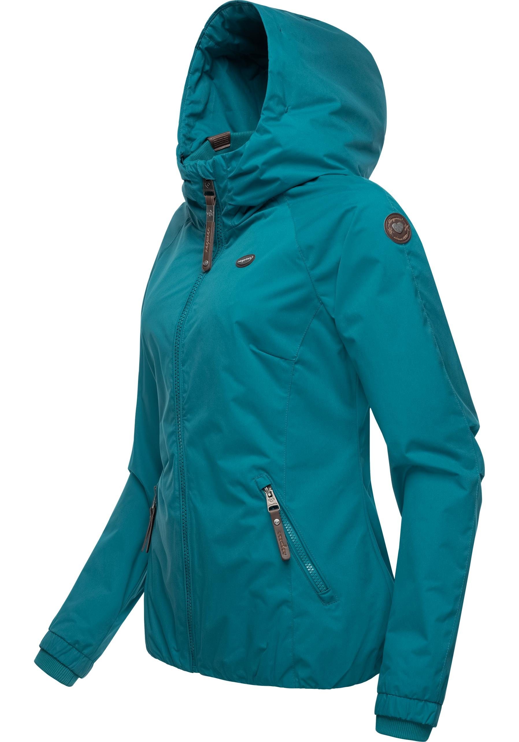 Ragwear Outdoorjacke Kapuze großer Dizzie stylische flaschengrün Übergangsjacke mit