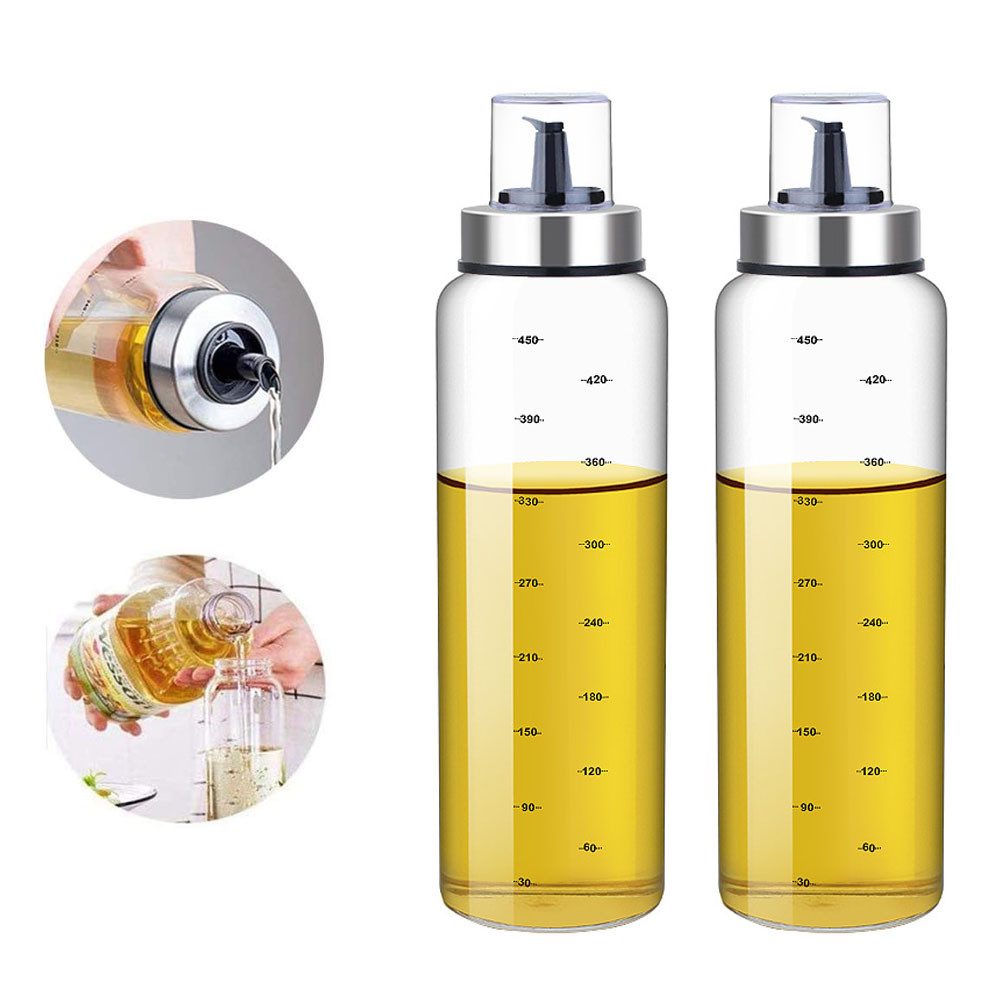Essigspender FARI Essig & Ölflasche, 2x500ml Ölspender und Glas Olivenöl Flasche