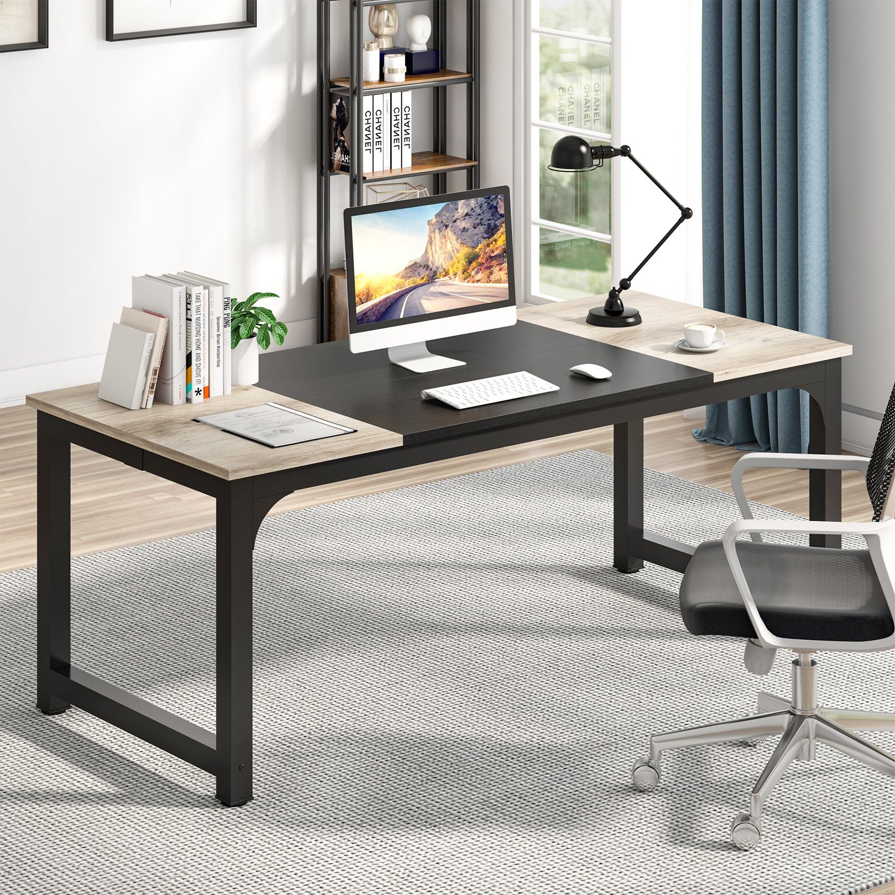 Tribesigns Schreibtisch Computertisch 160/180 cm, einfacher günstig online kaufen