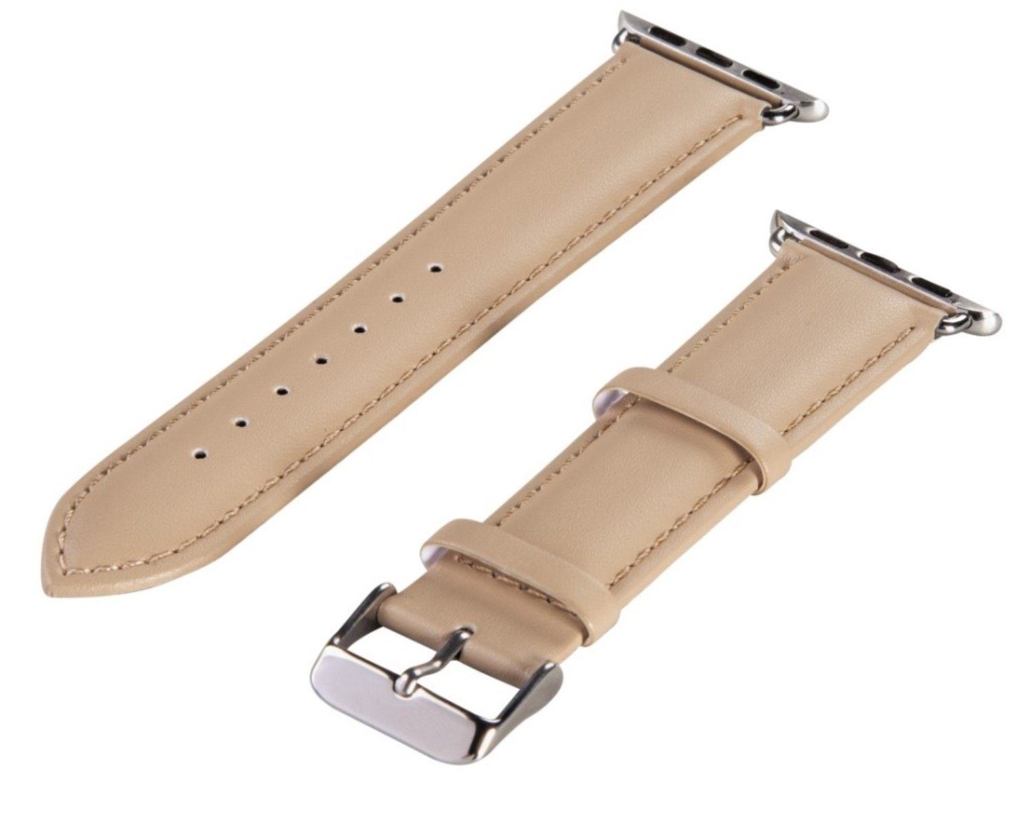 Hama Handyhülle Uhrenarmband Classic Beige für Apple Watch 38mm/42mm, für Apple Watch 40mm Series 4 (4. /5. /6. Gen) SE 40mm (6. Gen)