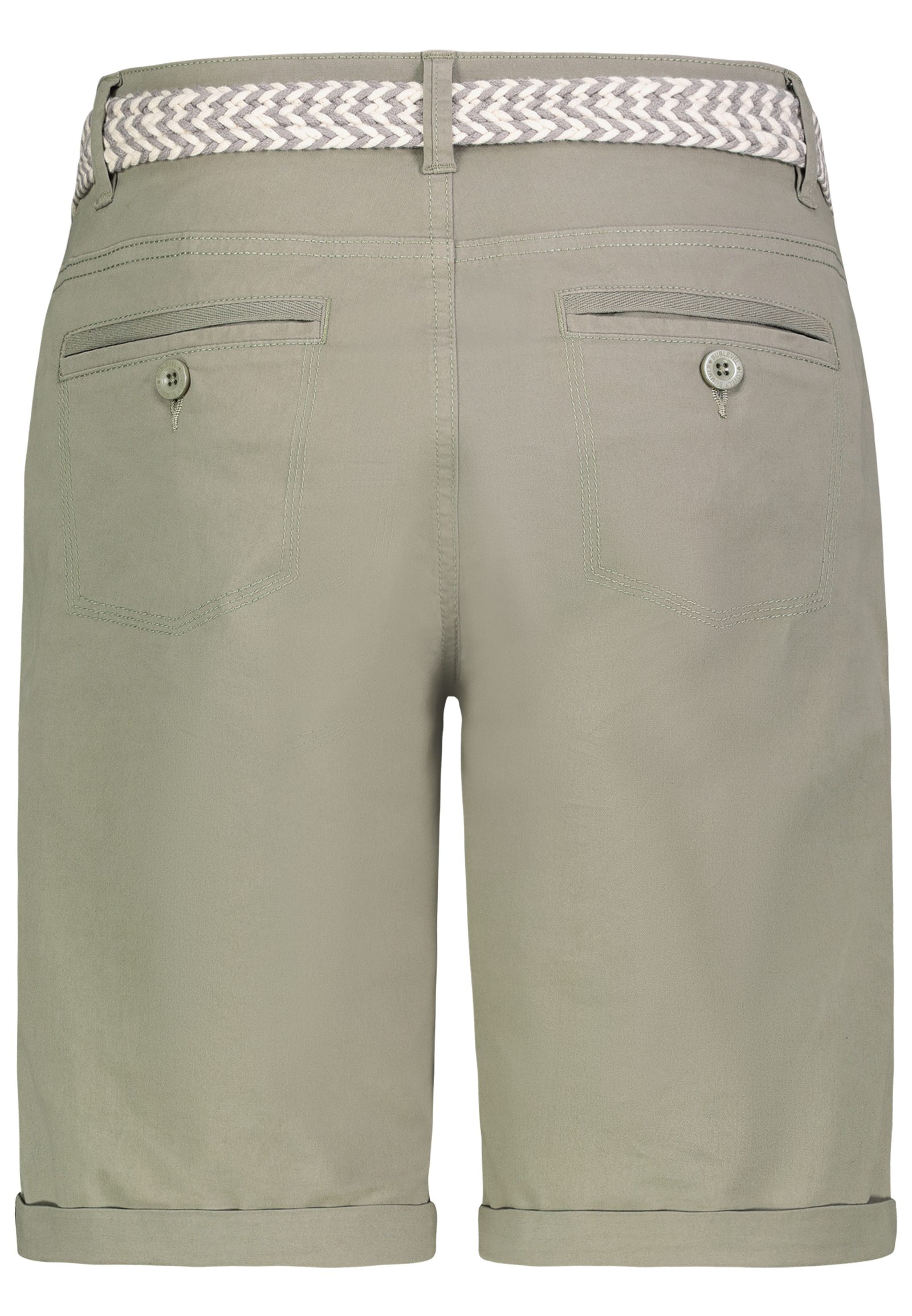 SUBLEVEL Bermudas Damen Short Bermuda kurze Hose Sommer Chino Stoff Hose mit Gürtel Chino Stoff Hose mit Gürtel