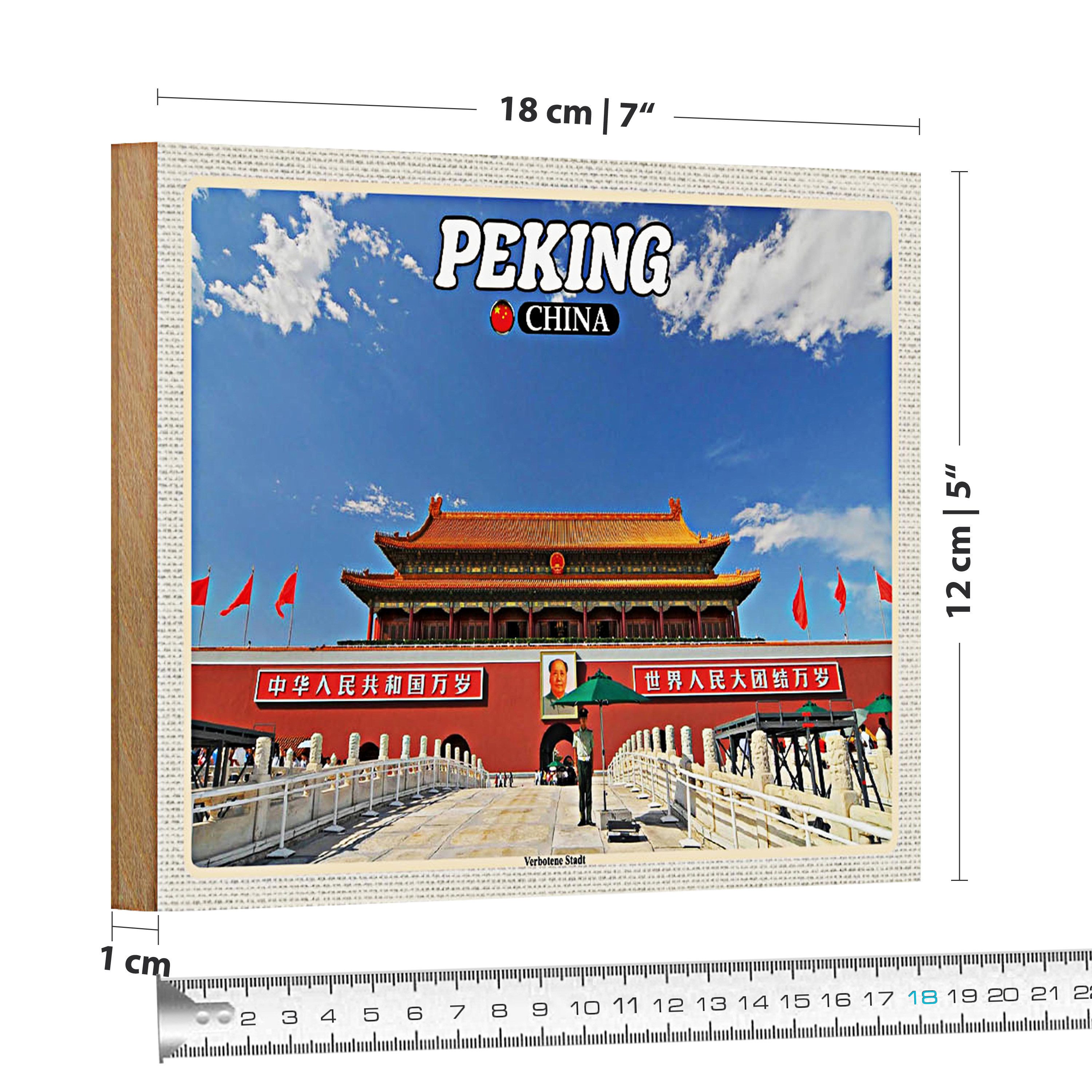 Roomando Holzbild Reise 18x12cm Peking China Verbotene Stadt