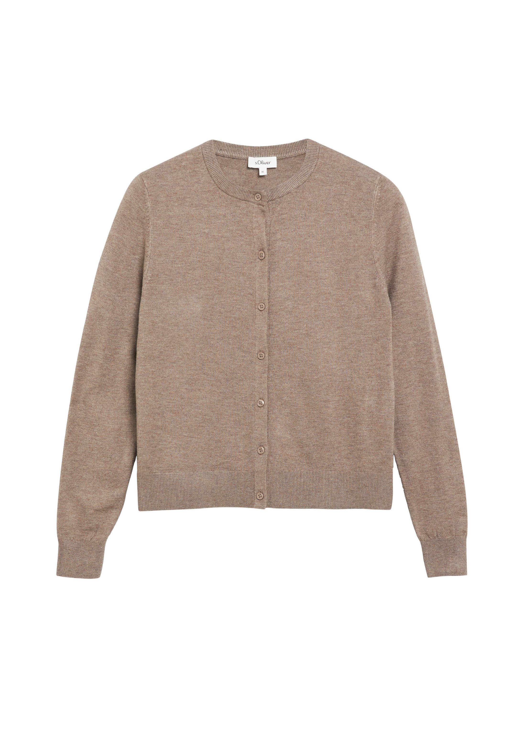 s.Oliver Cardigan Strickjacke Feinstrickjacke mit Rippbündchen