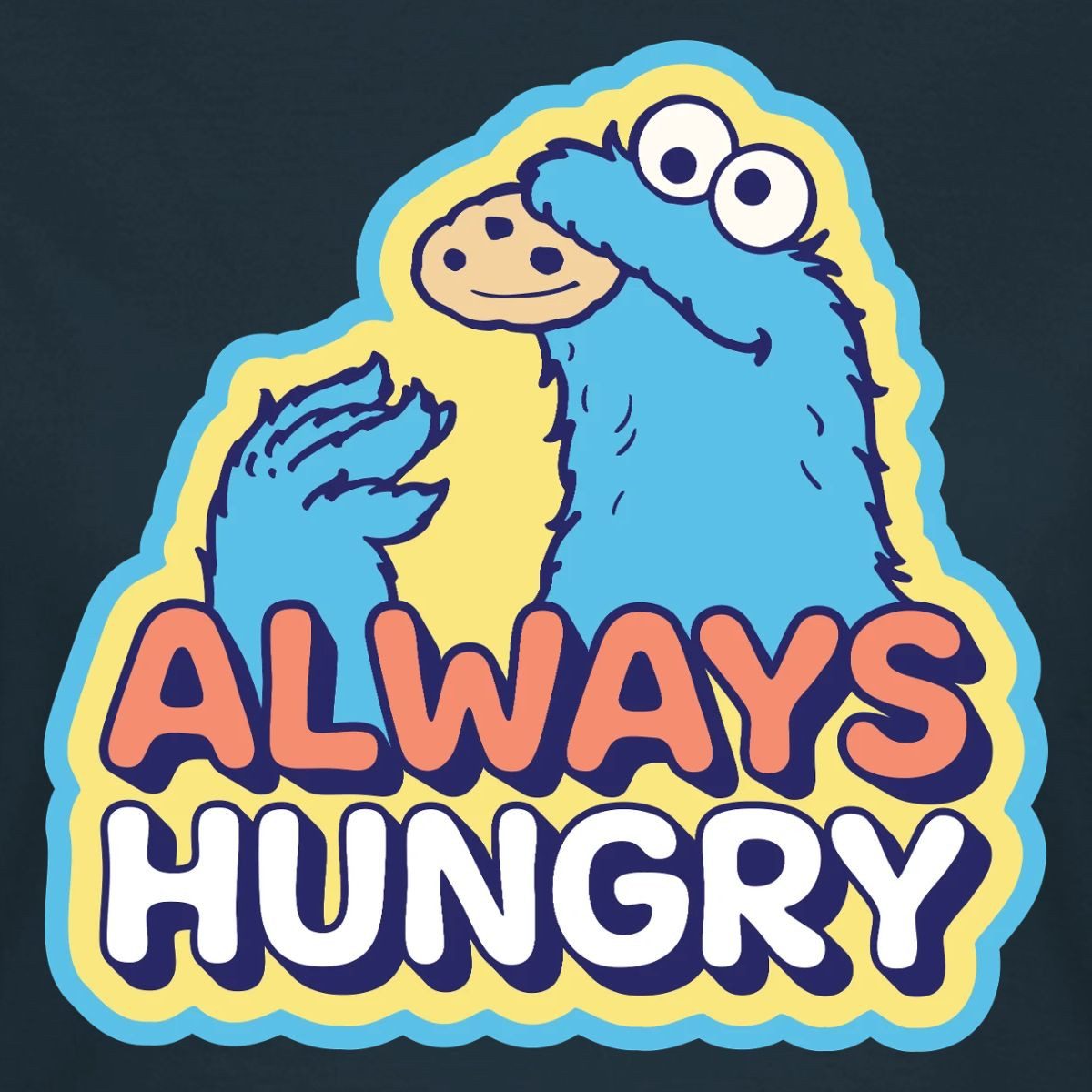 Spreadshirt T-Shirt Sesamstraße Krümelmonster Always Hungry Frauen T-Shirt (1-tlg) Slim Fit, fällt klein aus