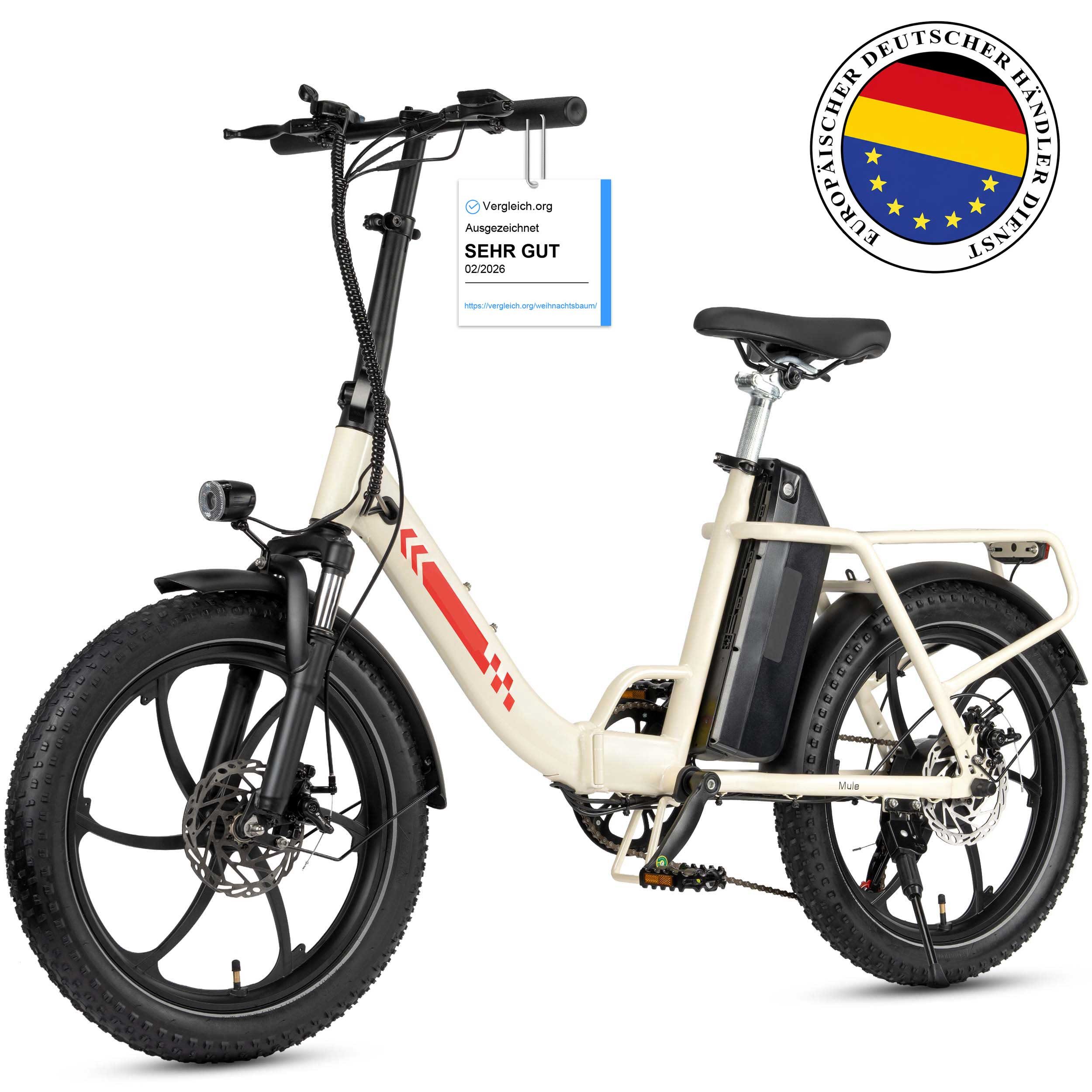 E-Bike Cityrad M1 Faltbares Damen u. Herren E-Fahrrad 960WH Pedelec,20AH 120 km