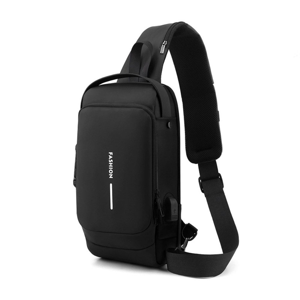 Blusmart Umhängetasche Wasserdichte Unisex-Brusttasche/Umhängetasche (Mit USB-Ladeanschluss und Diebstahlsicherung, Multifunktionstaschen + Seitentaschen), Vielseitige Tragemöglichkeiten