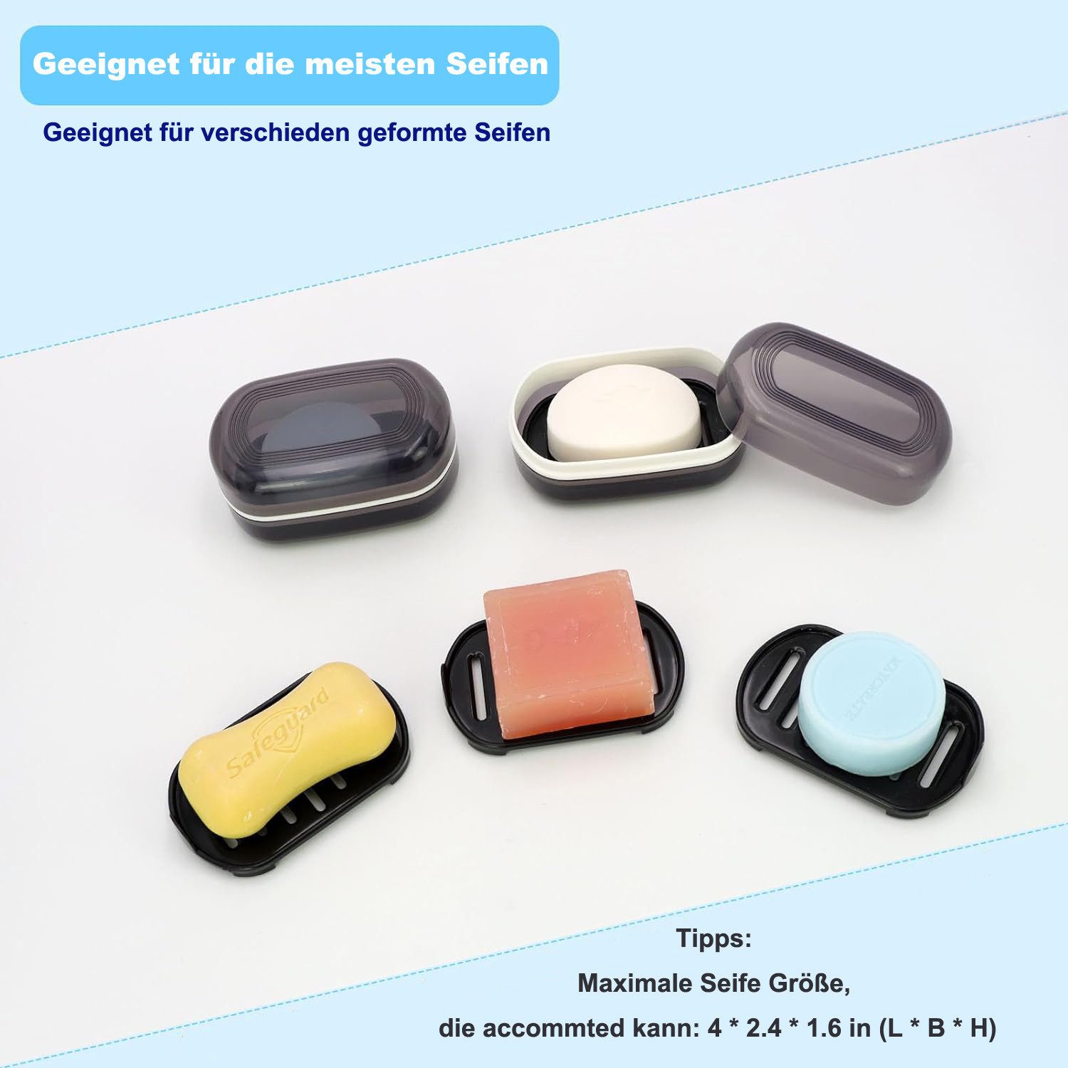 Coonoor Seifenhalter Tragbare Seifenkiste mit Deckel Reiseseifenkiste, Brei günstig online kaufen