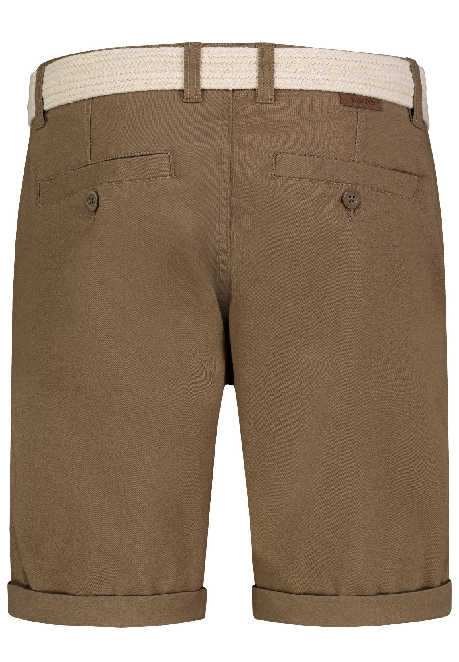 SUBLEVEL Bermudas Herren Chino-Shorts mit Gürtel Stretch-Twill Bermudashorts