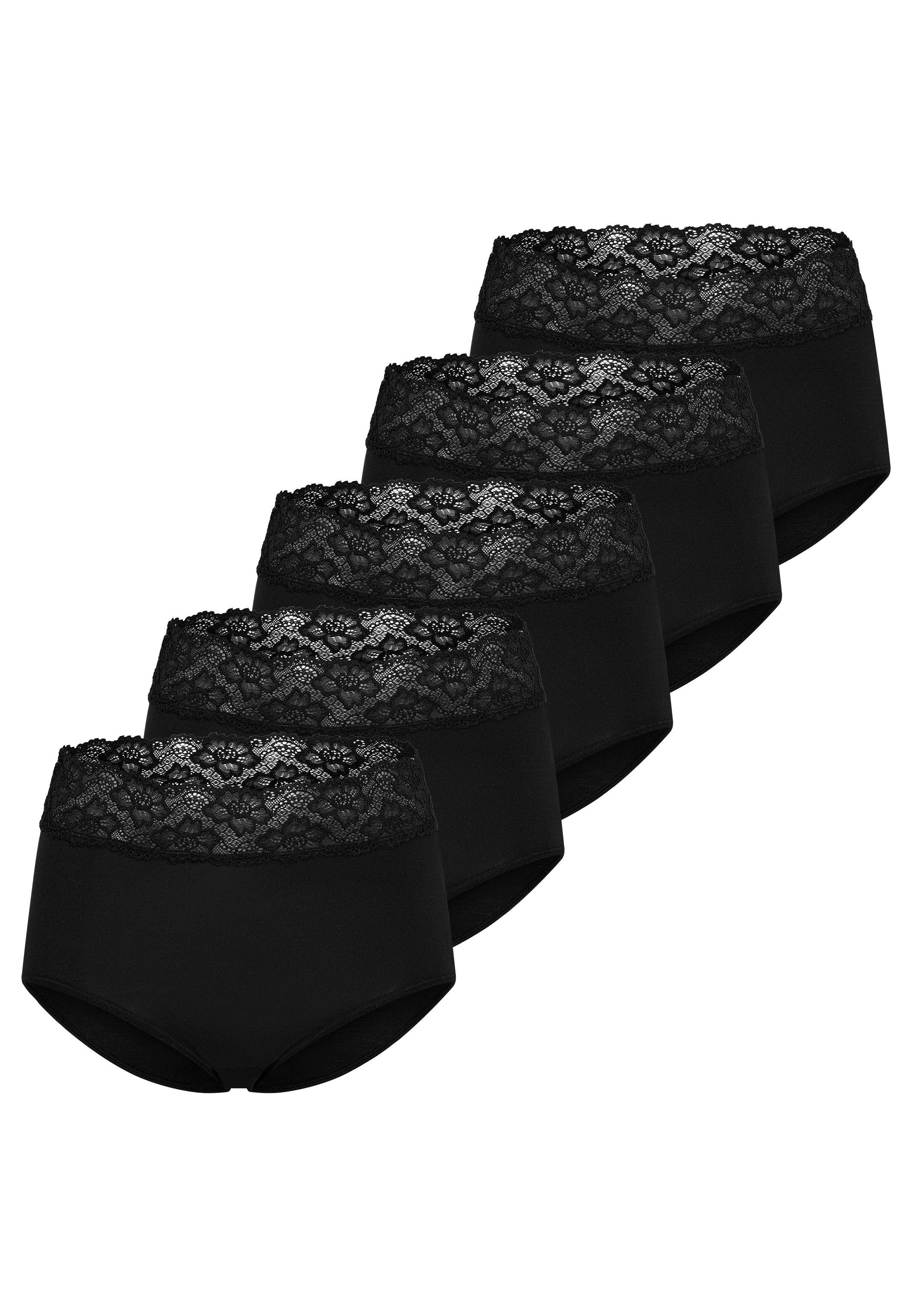 Nina Von C. Taillenslip 5er Pack Slipboutique (Spar-Set, 5-St) Taillen Slip - Blickdicht - Mit transparentem Spitzenbund