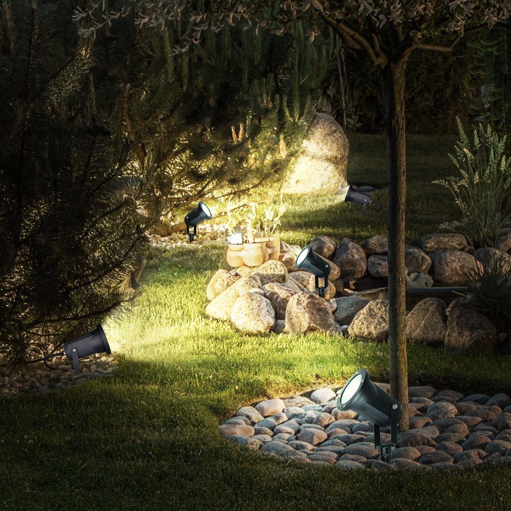 Steckleuchte Außenleuchte V-TAC schwenkbar Gartenstrahler, Erdspieß nicht Außen Leuchtmittel Stecklampe inklusive, Garten