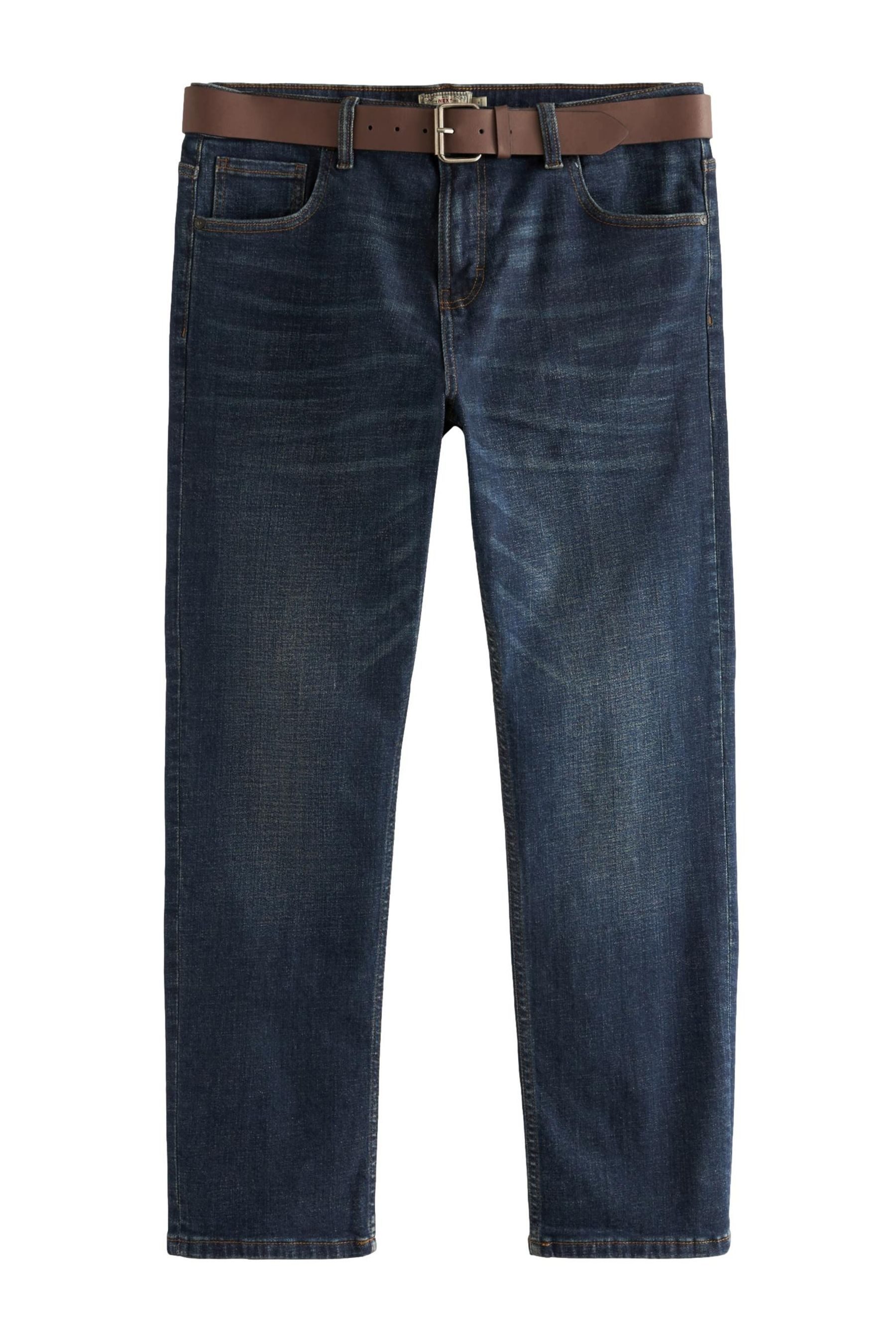 Straight-Jeans Straight Fit Jeans mit Gürtel