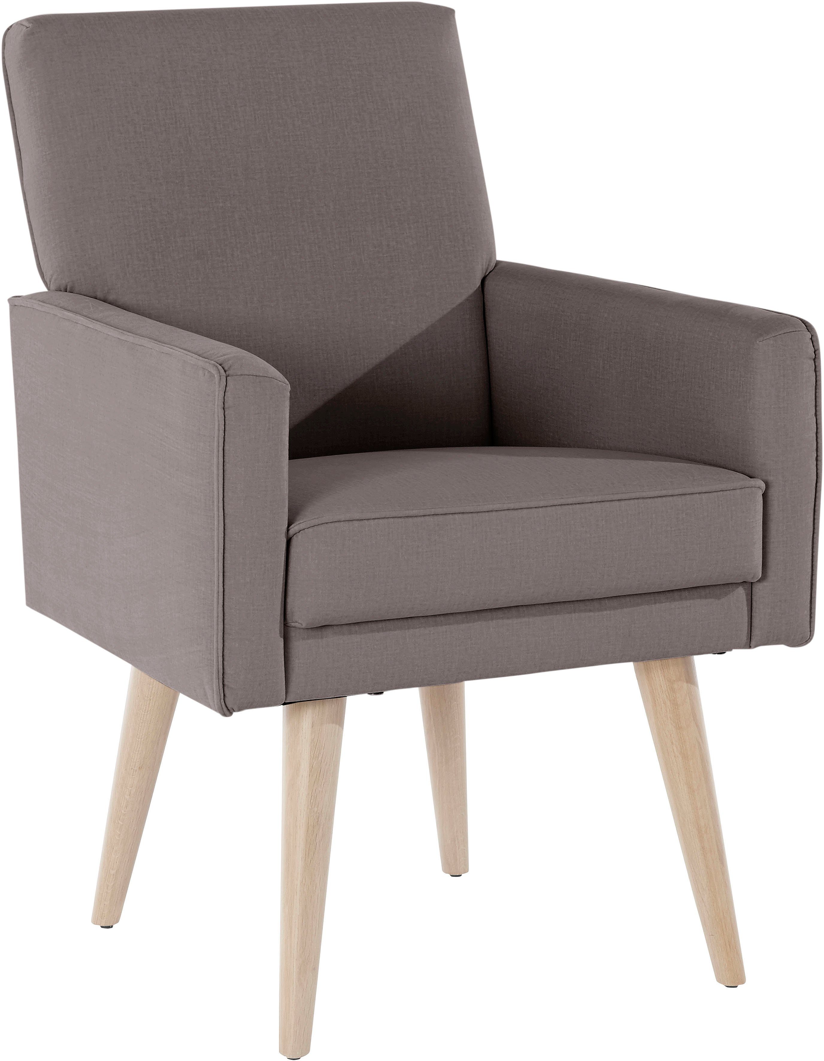 exxpo - sofa fashion Sessel Lungo, Loungesessel mit moderner Kedernaht, bequem und elegant, Breite 64 cm, hoher Holzfuß. Reduzierter Preis € 452,21. Unverbindliche Preisempfehlung € 708,00