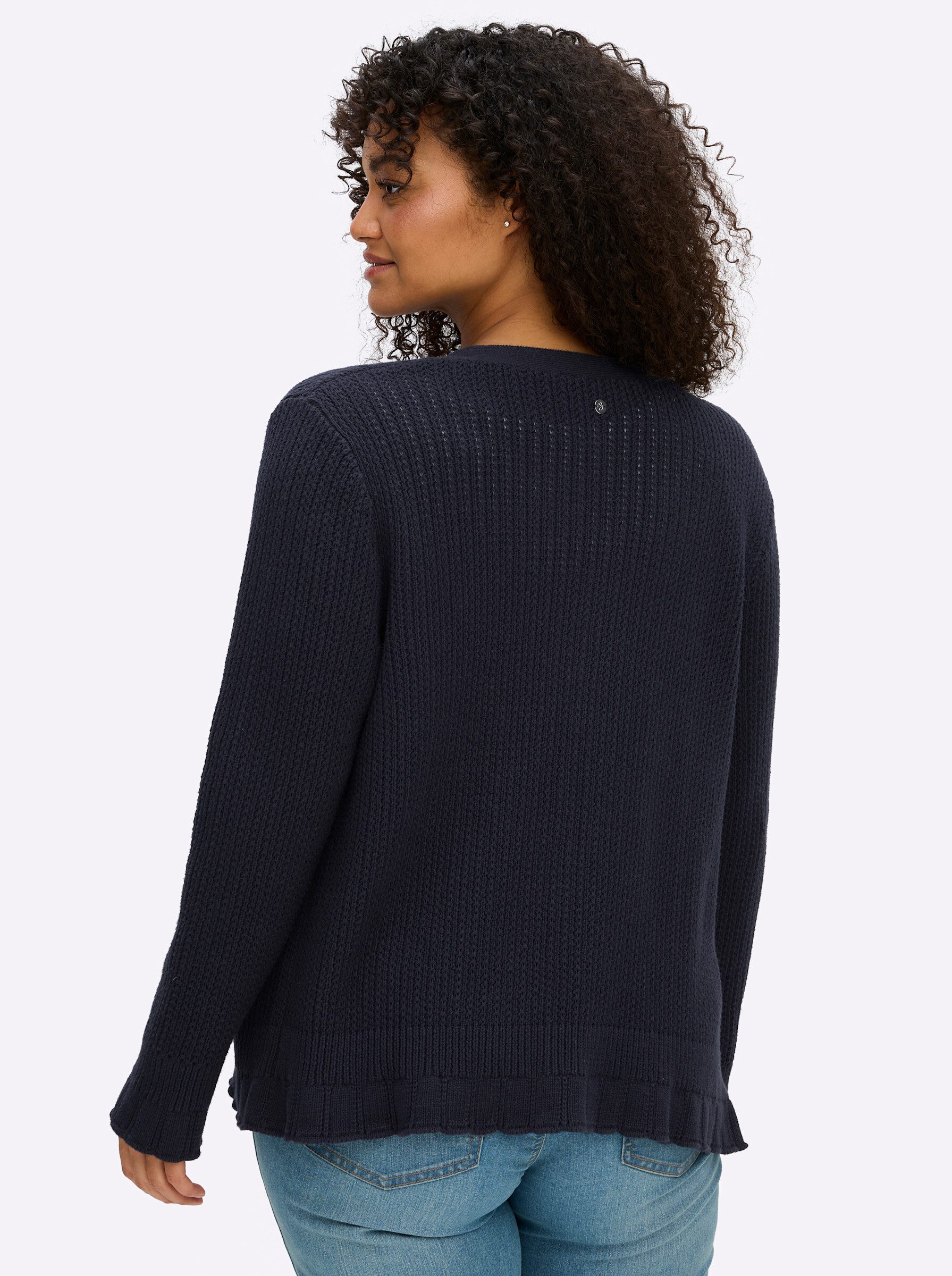 Sheego Strickjacke Strickjacke Langarm Ajour günstig online kaufen
