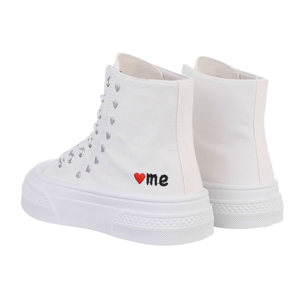 Ital-Design Damen High-Top Freizeit Sneakerboots (85697893) Flach Sneakers High in Weiß