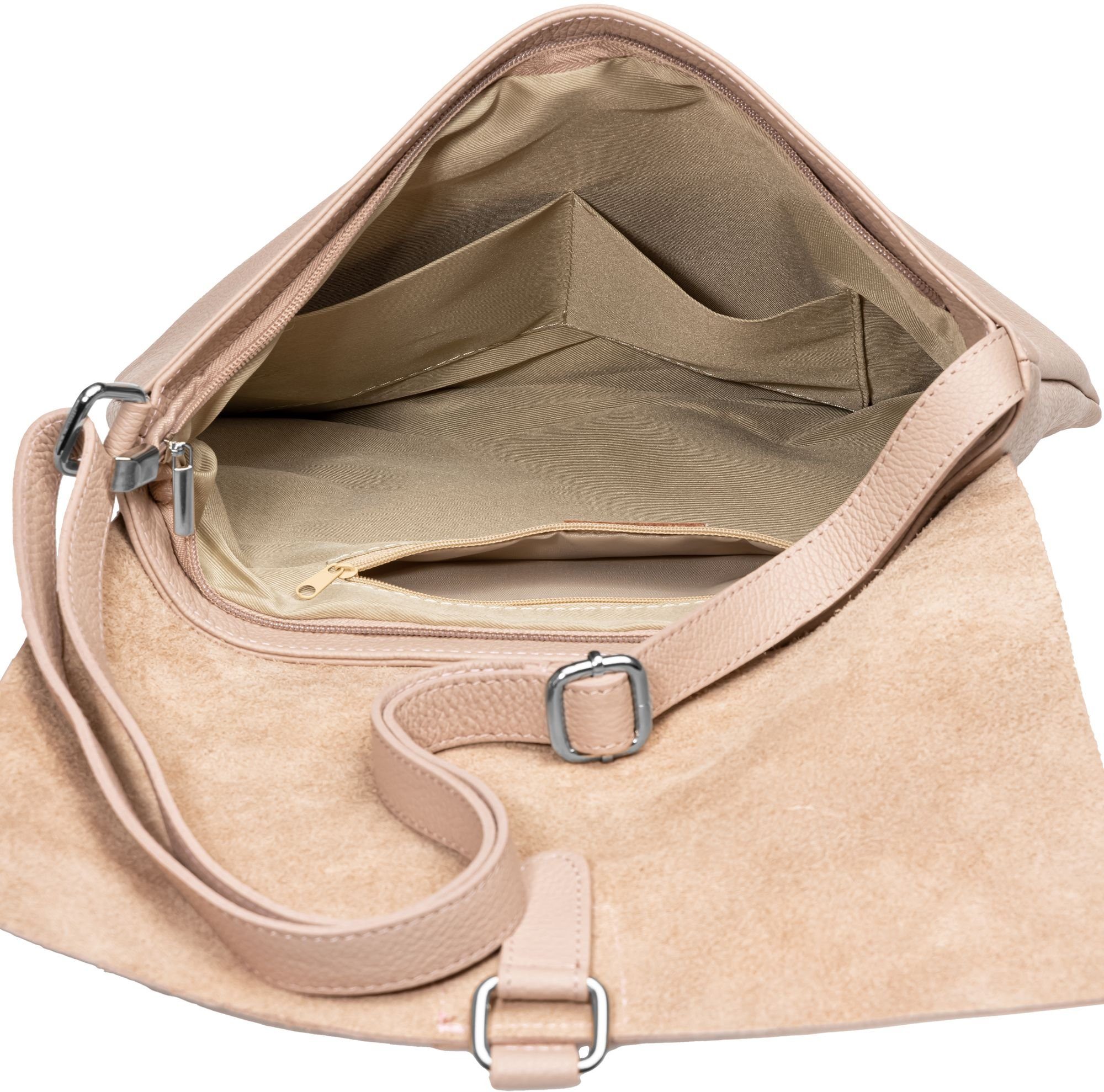 Bag elegante Umhängetasche aus rosa Cross TL808 Body sportlich Caspar Damen Leder