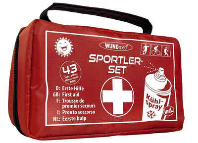 Wundmed Erste-Hilfe-Set Sport Erste-Hilfe-Set sofortige Versorgung bei Sportverletzungen, (Inklusive Kühlspray, 43 St), Kombitasche für den Ernstfall