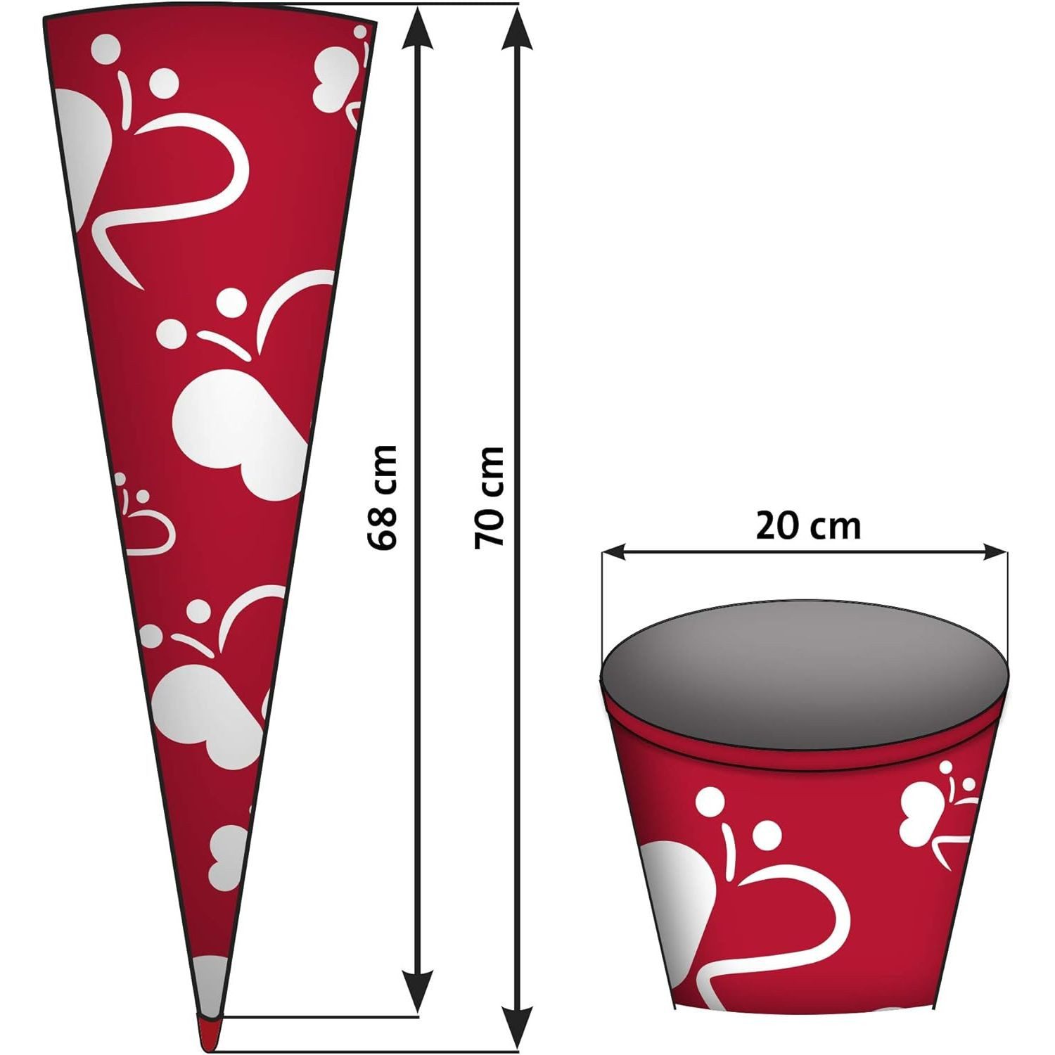 Roth Ideen Schultüte ROTH Bastelschultüte mit Verschluss, 700 mm, rosa – Bild 5 von 5