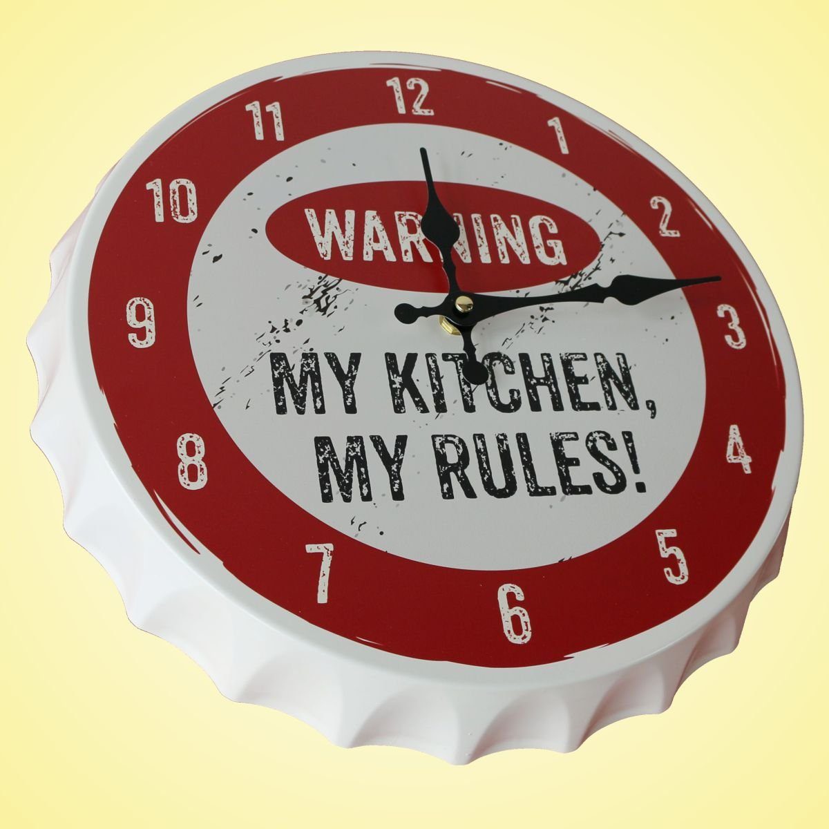 Contento KITCHEN Wanduhr CROWNS 440s Wanduhr MY RULES! Metall MY