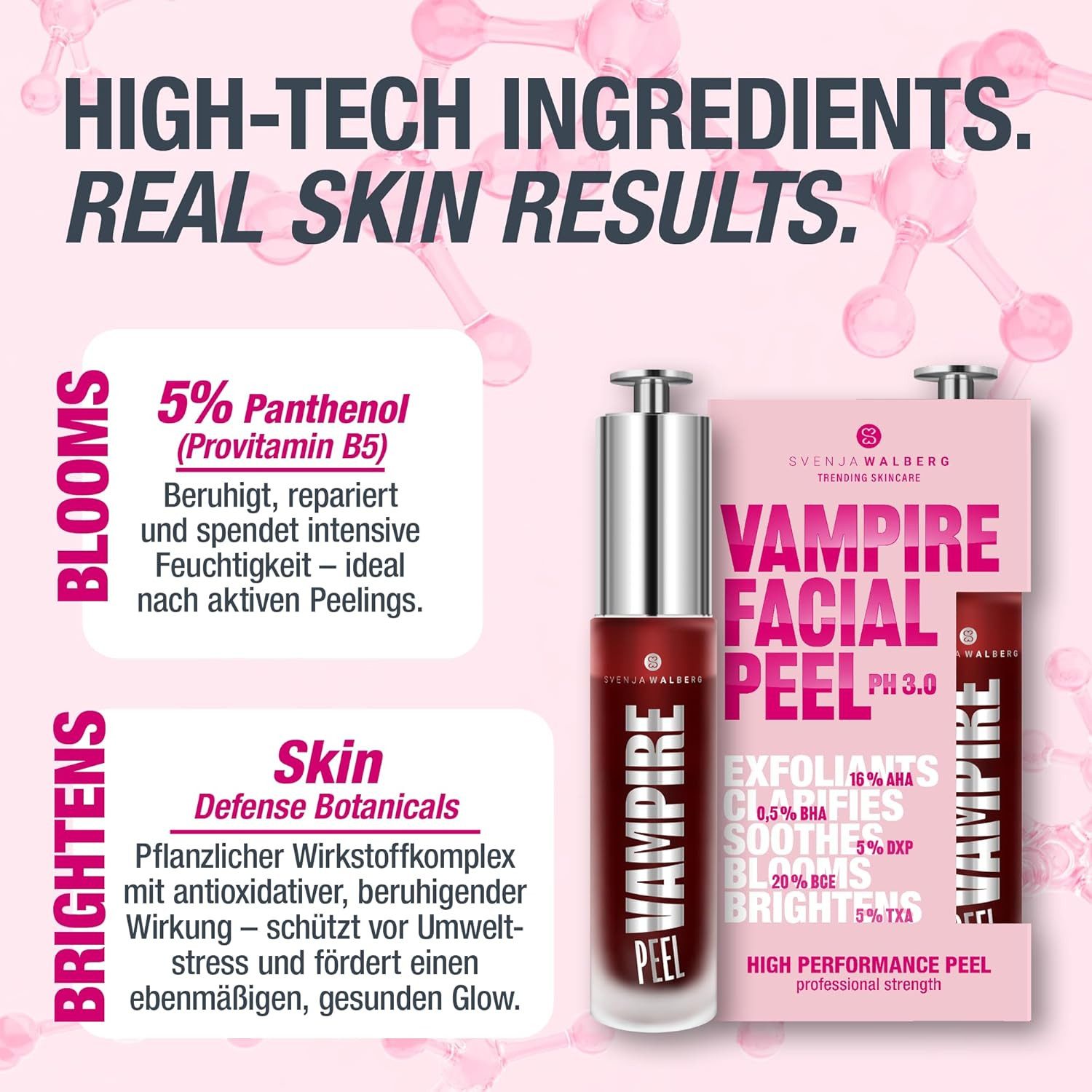 Svenja Walberg Gesichtspeeling VAMPIRE FACIAL PEEL® Fruchtsäurepeeling - 16% AHA + 5% TXA, mit Sofort-Effekt – Porenverfeinernd – Glow-Boost