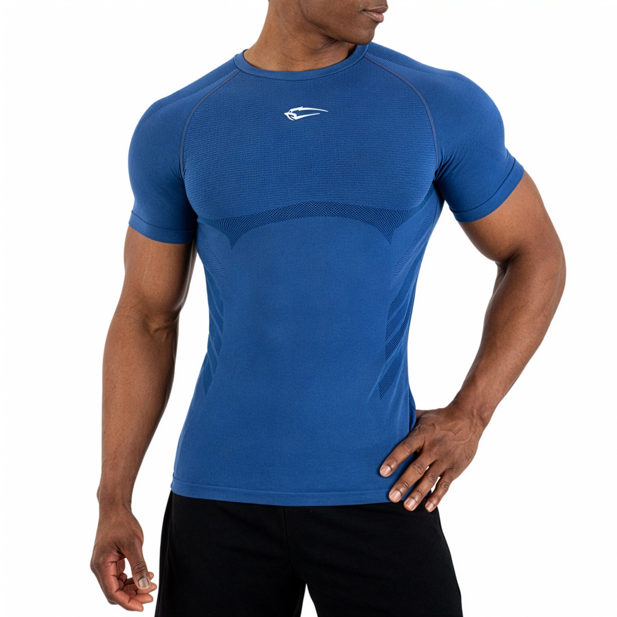 Smilodox T-Shirt Carnos, Compression Shirt Herren, Gymshirt, Seamless, Training Compression Fit, Seamless, atmungsaktiv, Body Mapping, Stretch