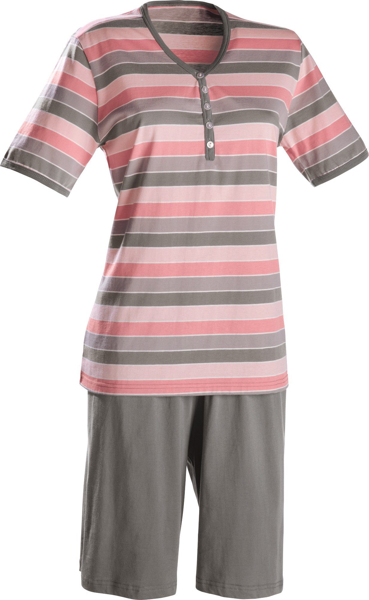 Erwin Müller Pyjama Damen-Shorty Single-Jersey Streifen