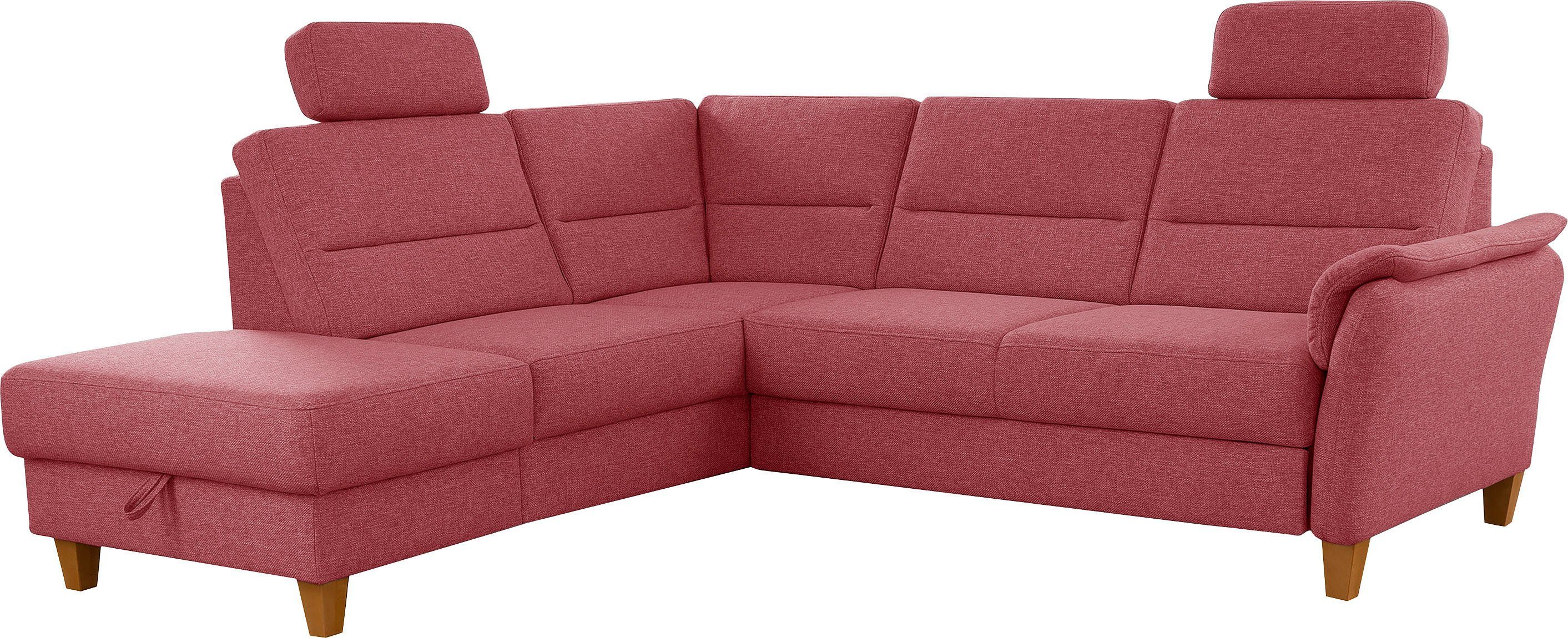 Home affaire Ecksofa Palmera L-Form, B: 236 cm, optional Bettfunktion & Bettkasten, Federkern