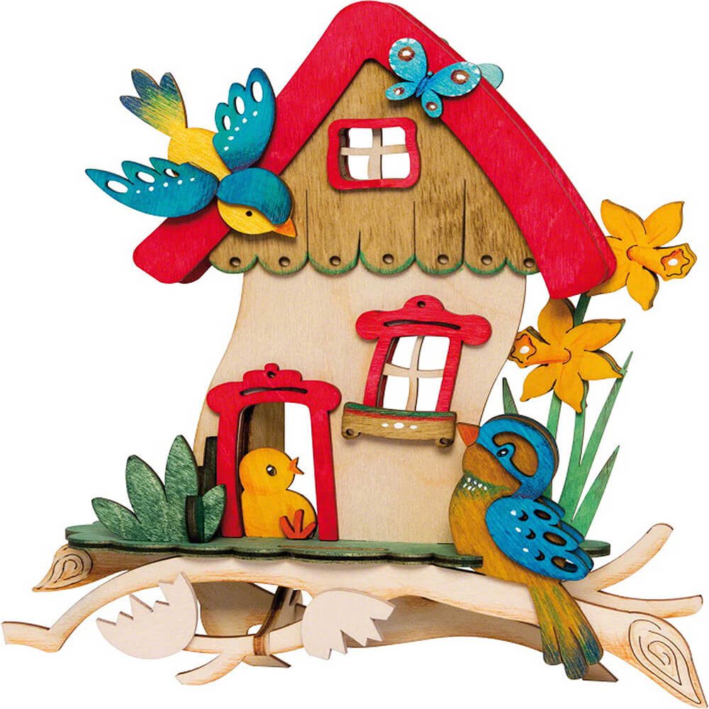 Kuhnert Schwibbogen Bastelset Vogelhaus (17cm) von Drechslerei Kuhnert