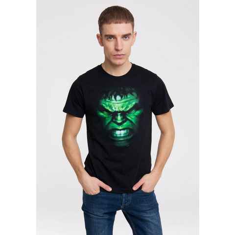 LOGOSHIRT T-Shirt Marvel - Hulk Gesicht mit coolem Hulk-Frontdruck