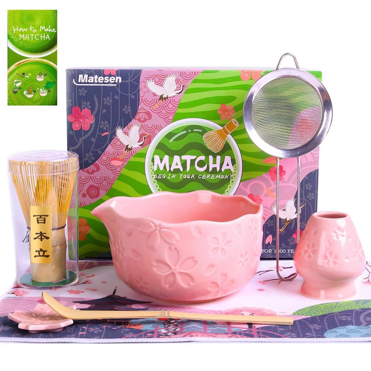 LuxusKollektion Pflege-Geschenkset Matcha Set Rosa 7-teilig Anfänger