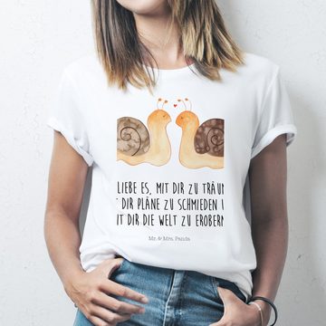 Mr. & Mrs. Panda T-Shirt Schnecken Liebe - Weiß - Geschenk, Junggesellenabschied, Geburstag, T (1-tlg)
