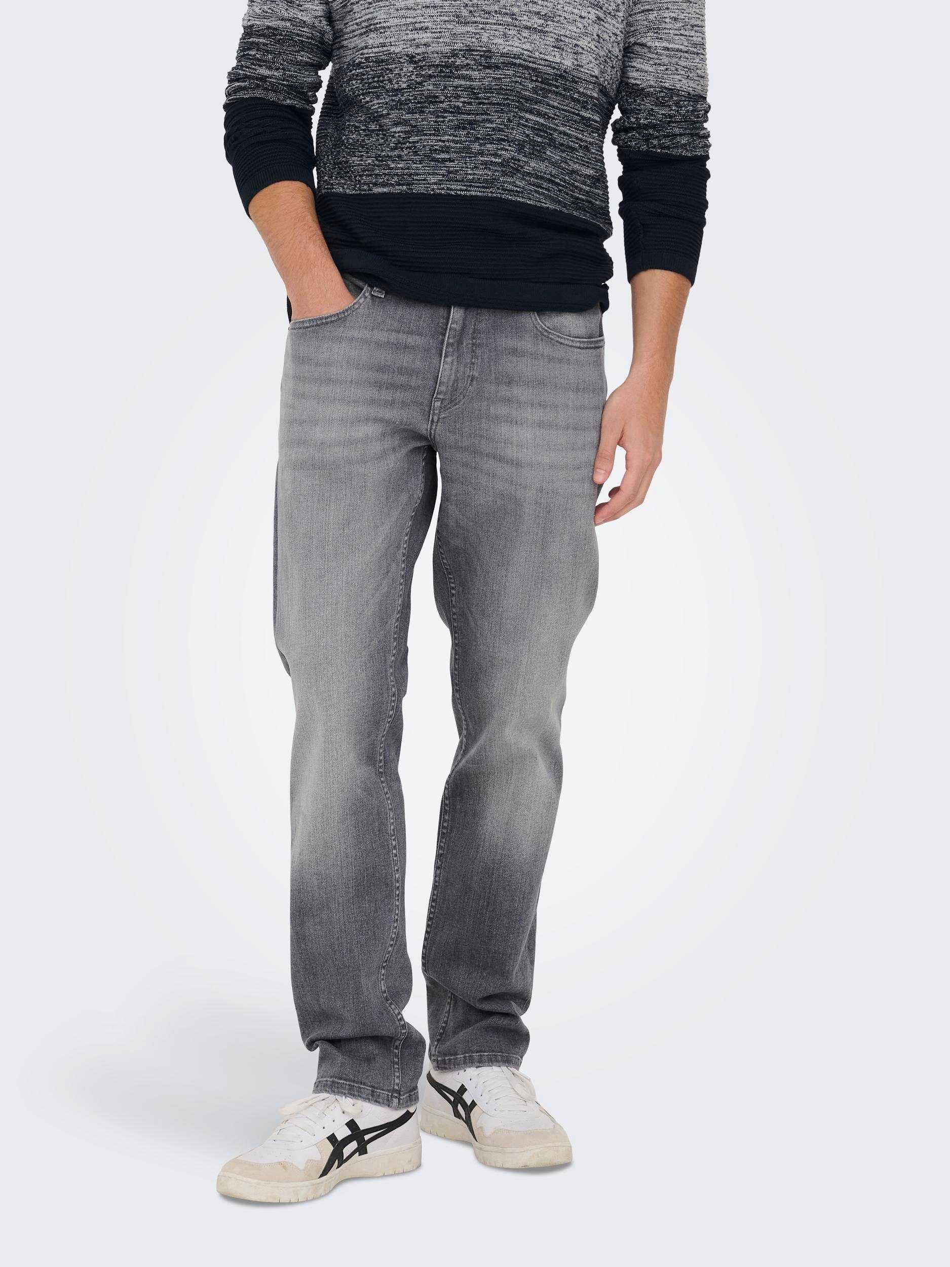 ONLY & SONS Straight-Jeans ONSWEFT REGULAR WB 0021 TAI DNM NOOS im 4-Pocket-Style Medium Grey Denim