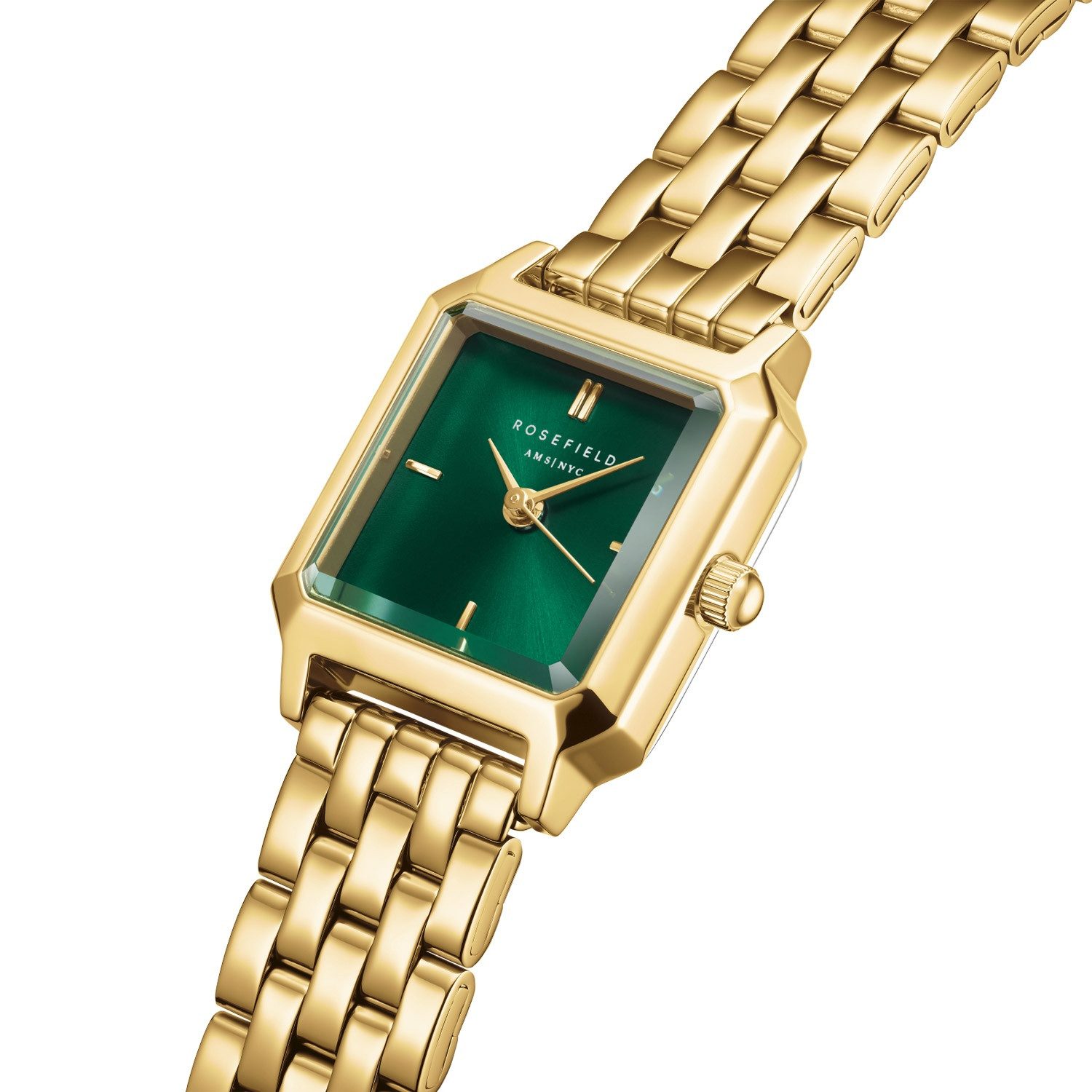 ROSEFIELD Quarzuhr Boxelle Goldfarben/Grün günstig online kaufen