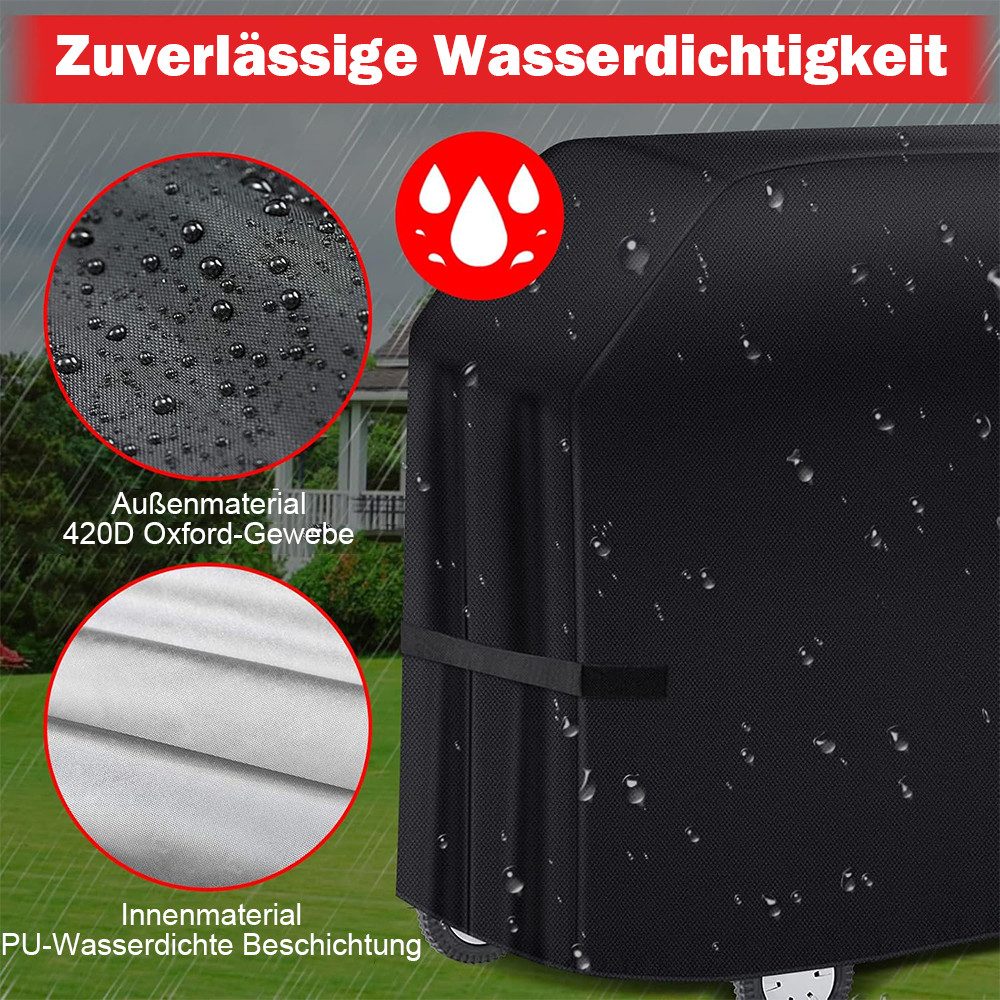 TUWENA Grill-Schutzhülle Grillabdeckung Wetterfest, Gasgrill Abdeckhaube, Reißfest Schutzhülle, Wasserdicht, Winddicht, UV-Beständiges, Reißfest, Lichtecht,Stau – Bild 5 von 5