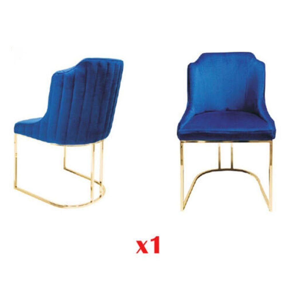 JVmoebel Esszimmerstuhl, Stuhl Holz Lehnstuhl Sessel Esszimmer Stühle Blau Küchenstuhl