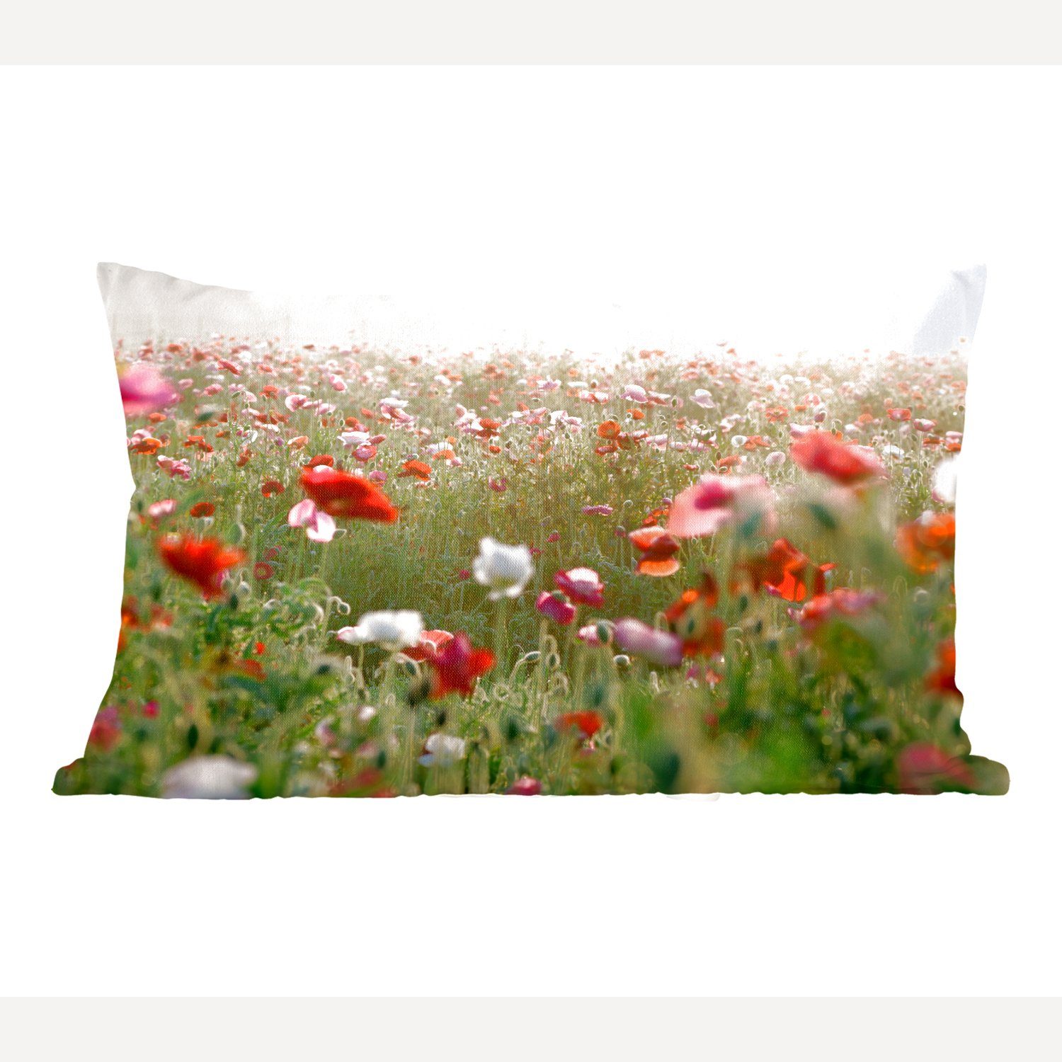 Zierkissen, Dekokissen MuchoWow Dekokissen mit - Wohzimmer Mohn - Pastell, Füllung, Schlafzimmer Dekoration, Farben