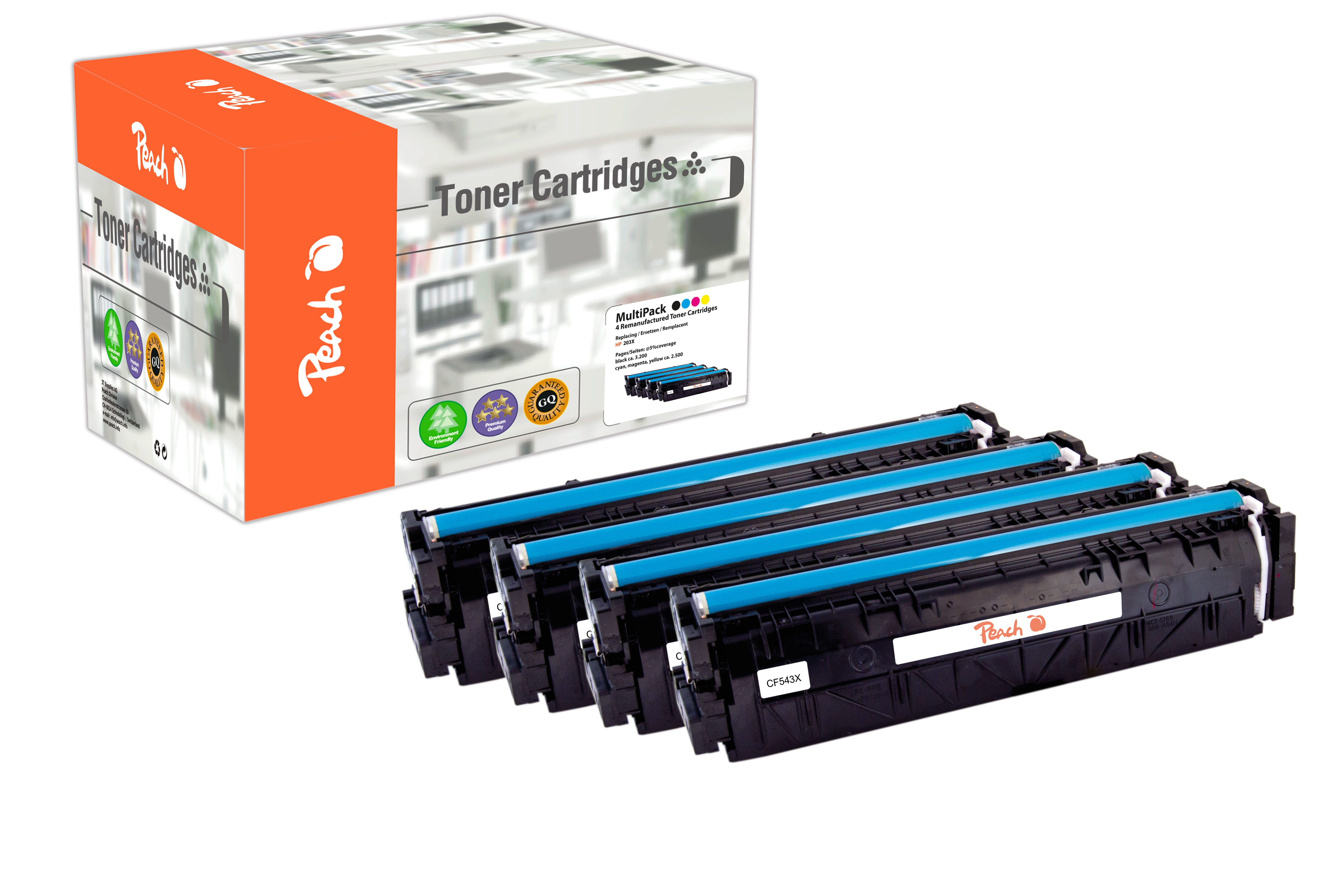 Peach Tonerpatrone Peach PT1027 Peach Toner HP Nr.203X MultiPack REM,KOM