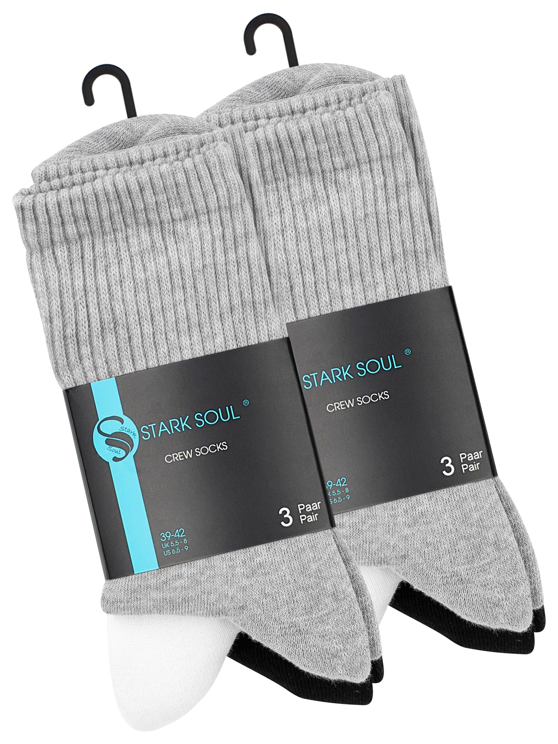 Stark Soul® Sportsocken Sportsocken mit FROTTEESOHLE, gekämmte Baumwolle (6 Paar) flache Zehennaht, gepolsterte Frottee-Sohle