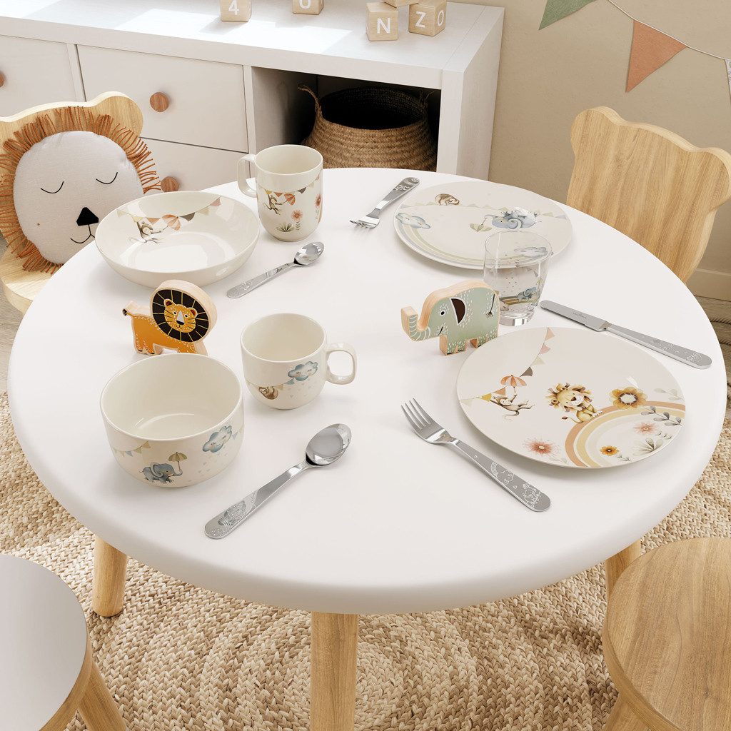 Villeroy & Boch Kindergeschirr-Set BohoKids Set (7-tlg), 1 Personen, Porzellan, Premium Porcelain, mikrow.- & spülm.sicher, Made in Germany