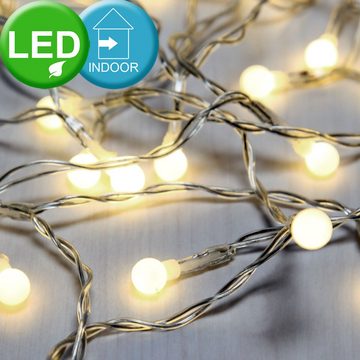 etc-shop Dekolicht, 50x LED Kugel Lichter Kette Weihnachts Beleuchtung X-MAS Deko Lampen