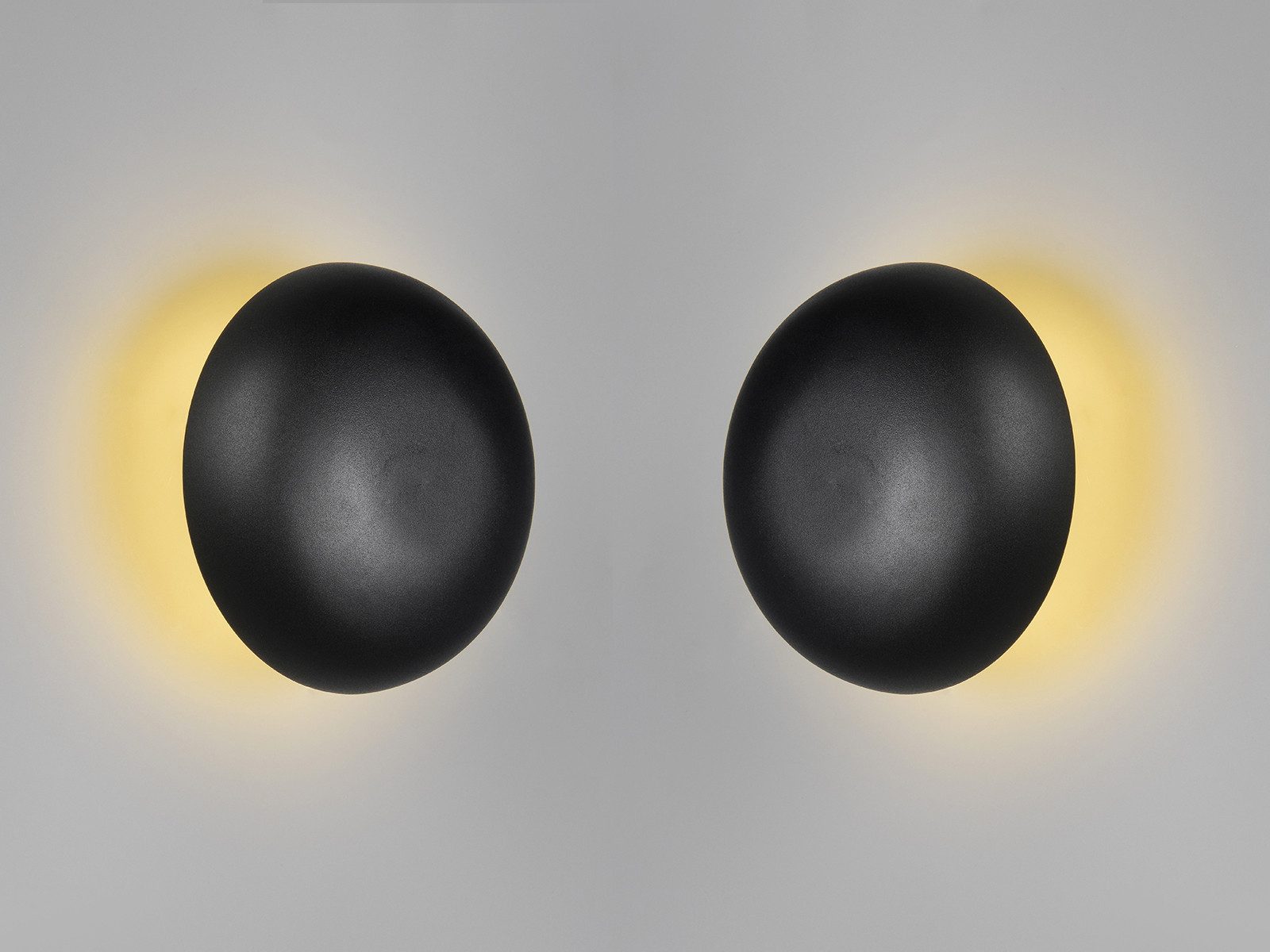 Reality Leuchten LED Wandleuchte, Dimmfunktion, LED fest integriert, Warmweiß, 2er SET indirekt-e Akku Wand-Beleuchtung ohne Strom-Anschluss Ø 15,5cm