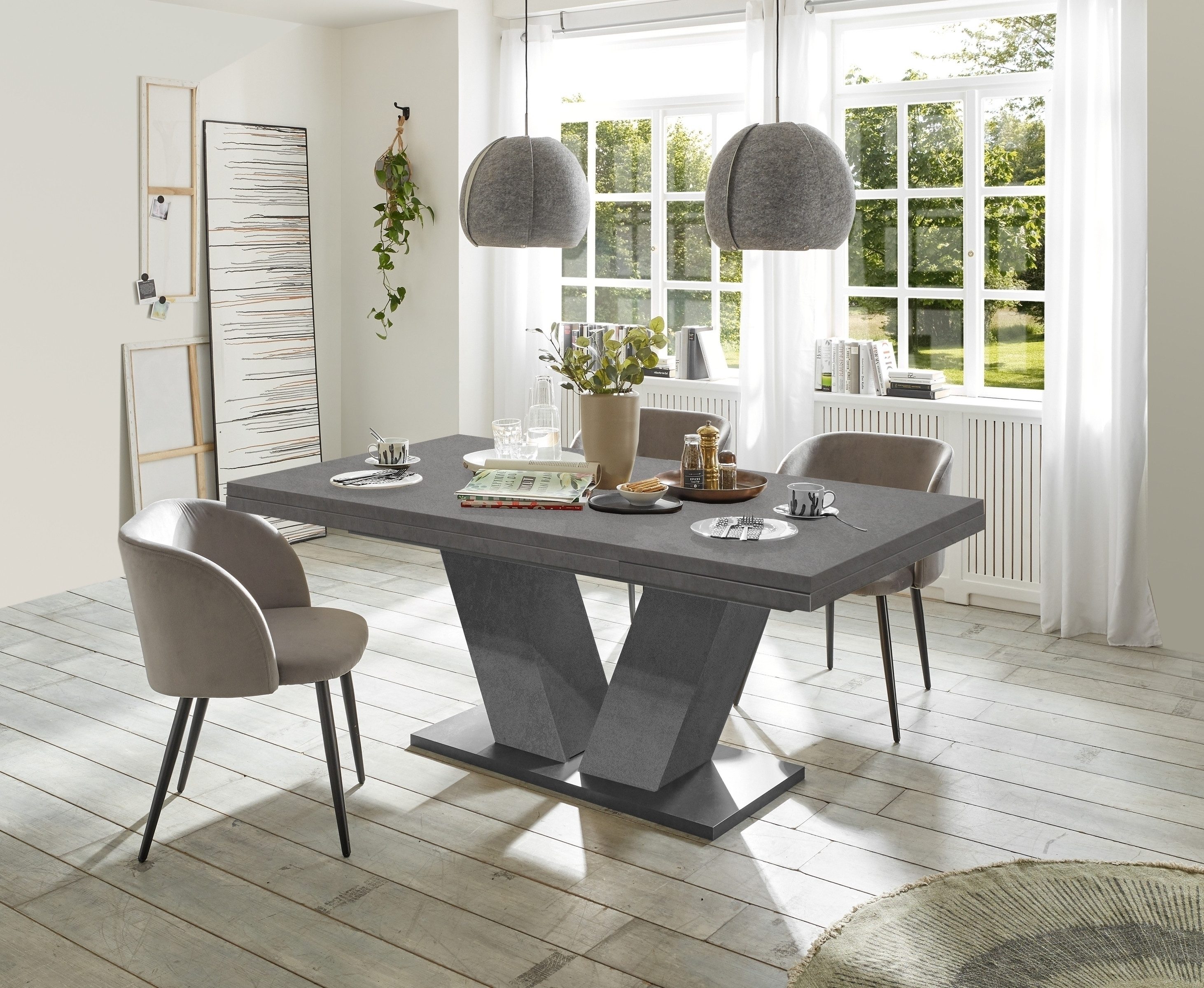 Mäusbacher Kulissentisch in graphit - 160x76x90cm (BxHxT)