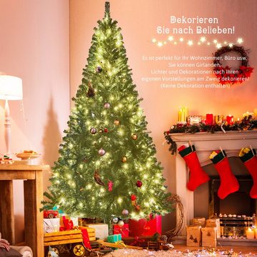 Merax Künstlicher Weihnachtsbaum Hoh Xil, Tanne, 228cm mit 1250 PVC-Spitze, Tannenbaum, Christbaum, Kunstbaum mit 350 LED-Lichtern
