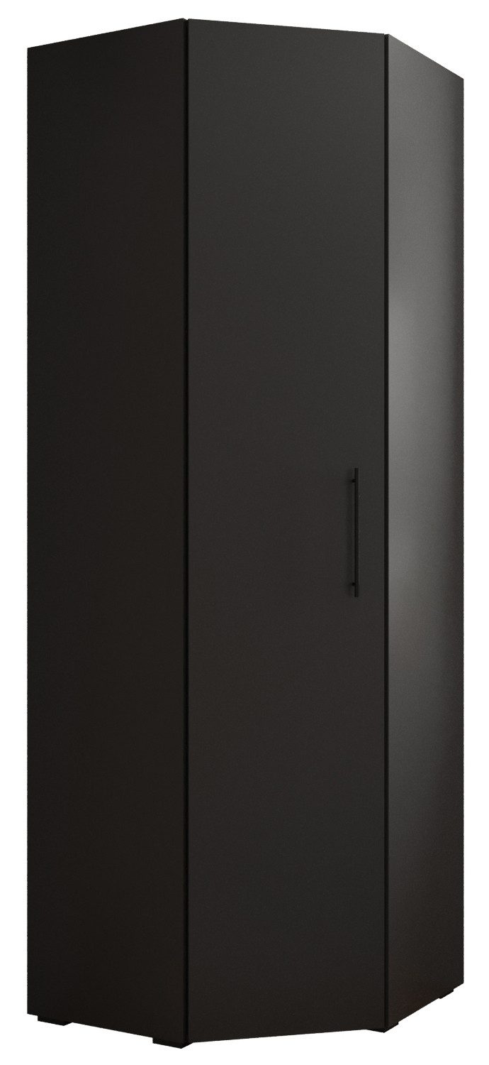 ABIKS MÖBEL Eckschrank Inova 3 Eckkleiderschrank mit Kleiderstange und Regalen