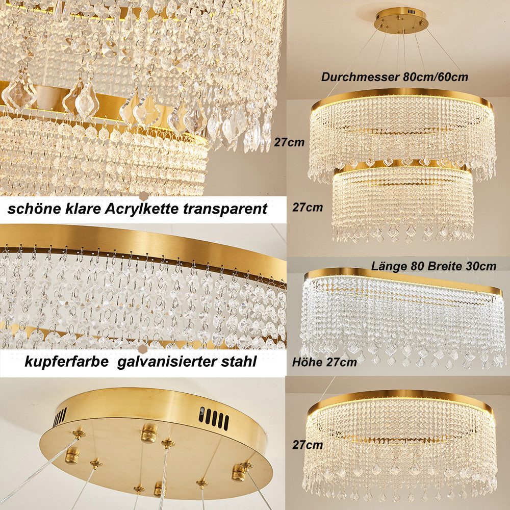 Eurohandisplay LED Pendelleuchte LED Pendelleuchte Hängelampe Fernbedienung dimmbar Farbton steubar, LED fest integriert, Kaltweiß- bis Warmweiß, Lichtfarbe und – Bild 4 von 4