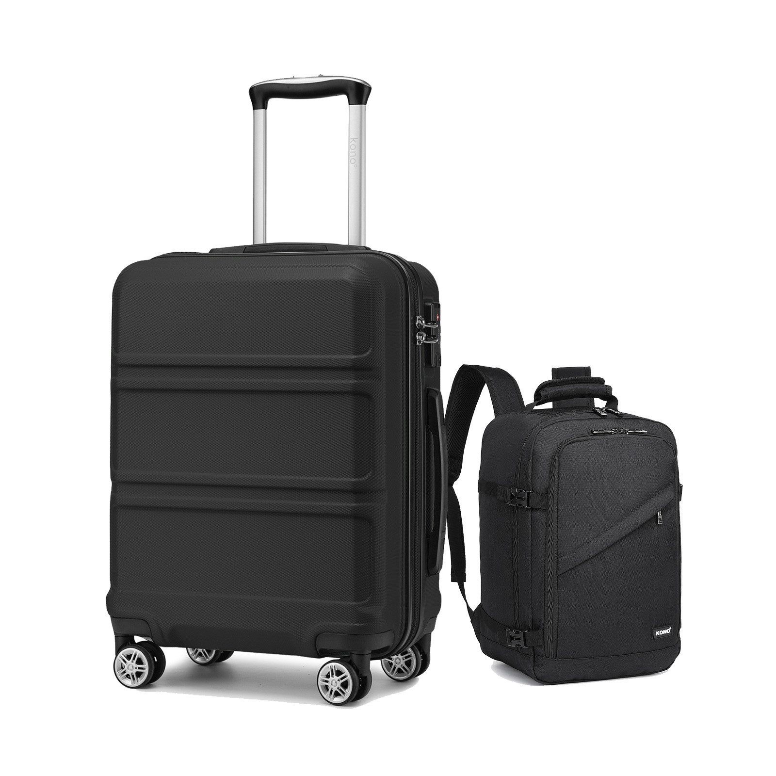 KONO Kofferset 2-teiliges Set, Hartschalen-Koffer (52cm Höhe) + Rucksack (4 günstig online kaufen