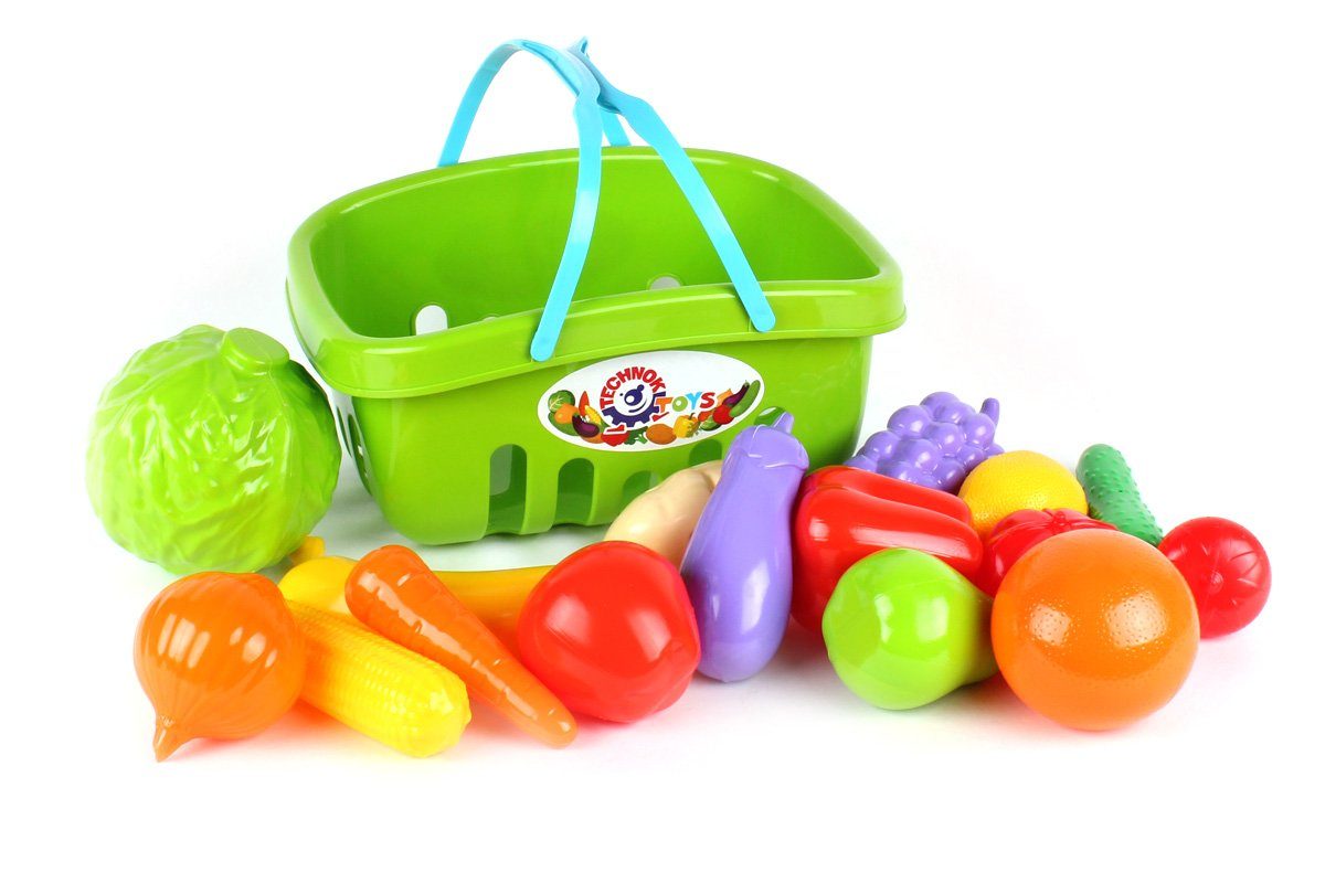 Technok Kinder-Küchenset Spielzeugset mit Produkten im Korb (grün) 17-teilig, Artikel 5354, (17-tlg)