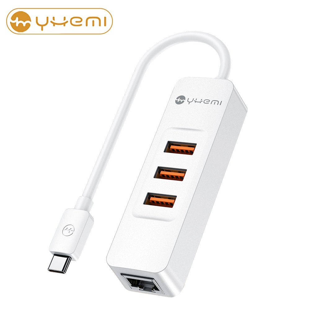 Netzwerk Port Adapter 4 in 1 USB-C Splitter auf RJ45 Kabel USB-Adapter